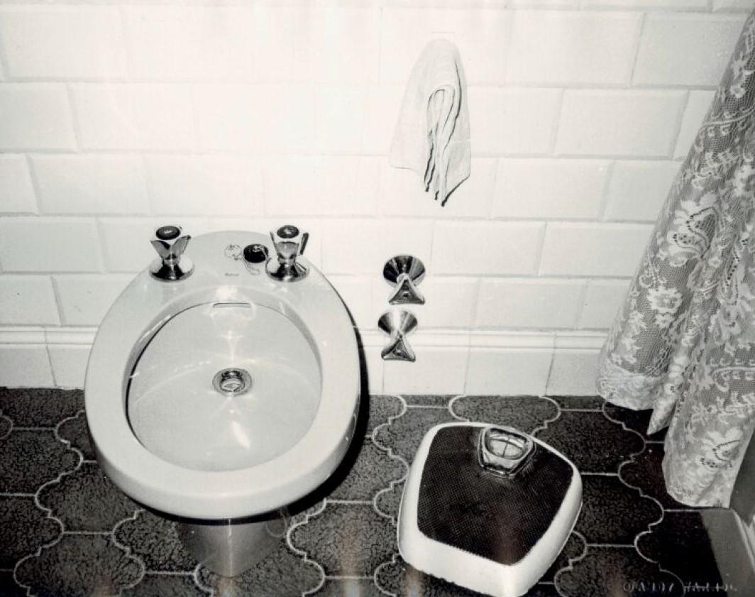 Andy Warhol Black and White Photograph - Hotel Room Bathroom in Spain