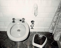 Vintage Hotel Room Bathroom in Spain