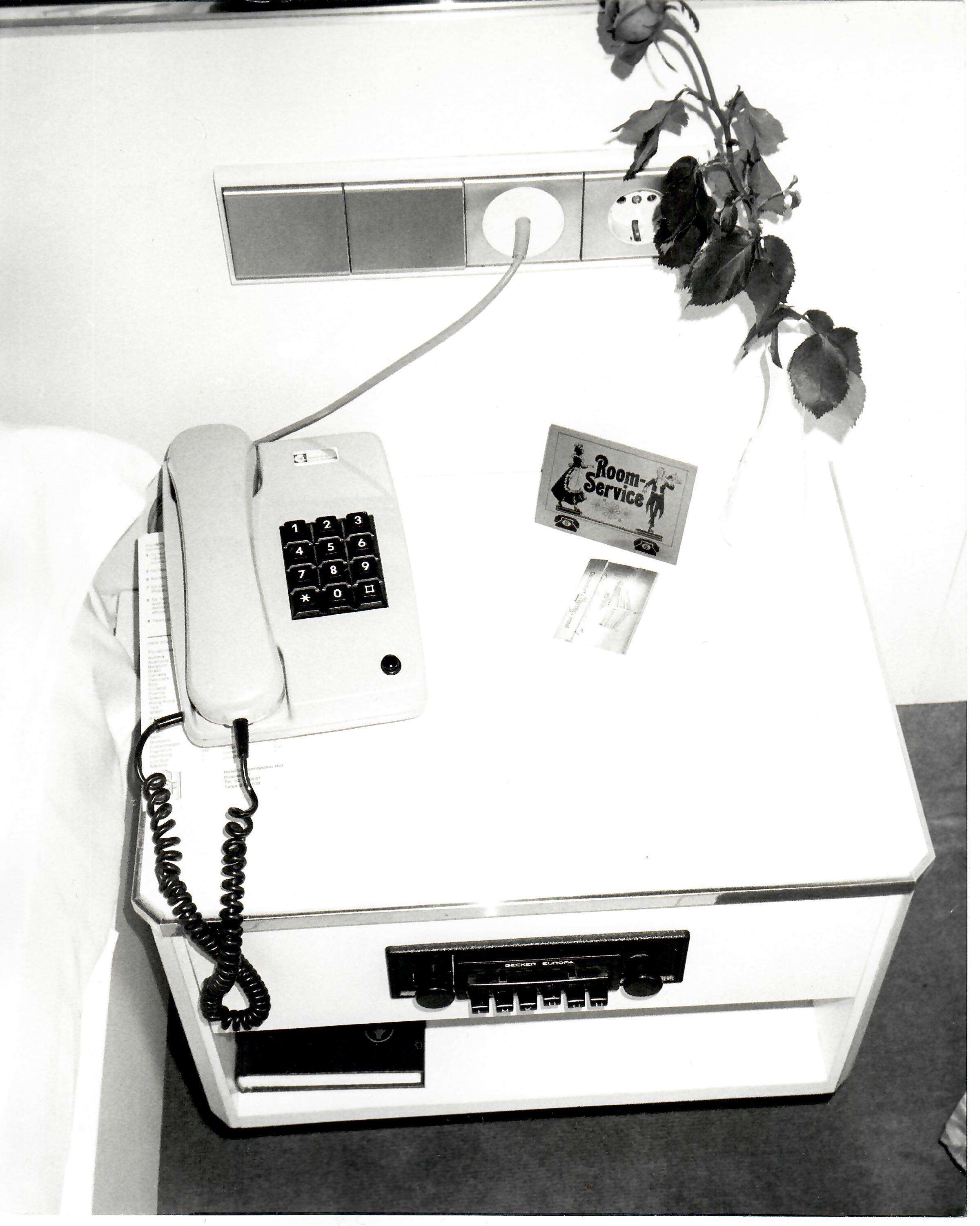 Andy Warhol Black and White Photograph - Hotel Room Interior