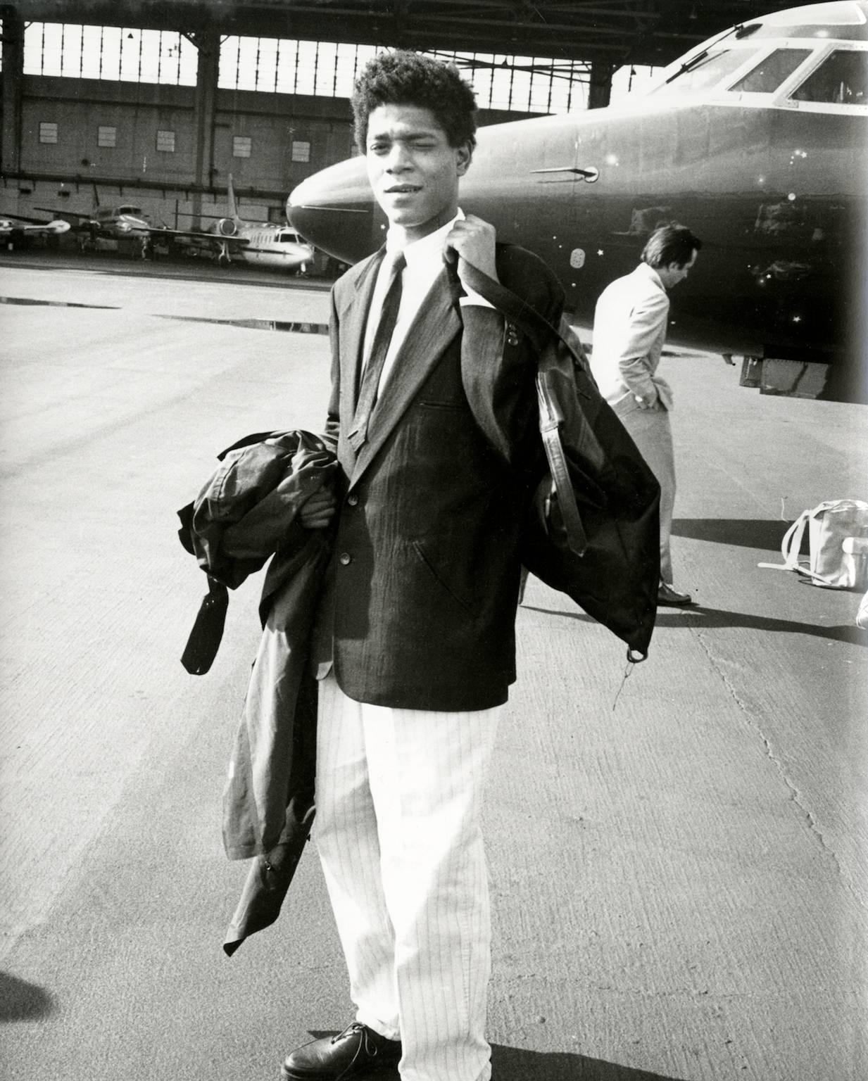 Andy Warhol Portrait Photograph - Jean-Michel Basquiat and Private Jet in Washington D.C.
