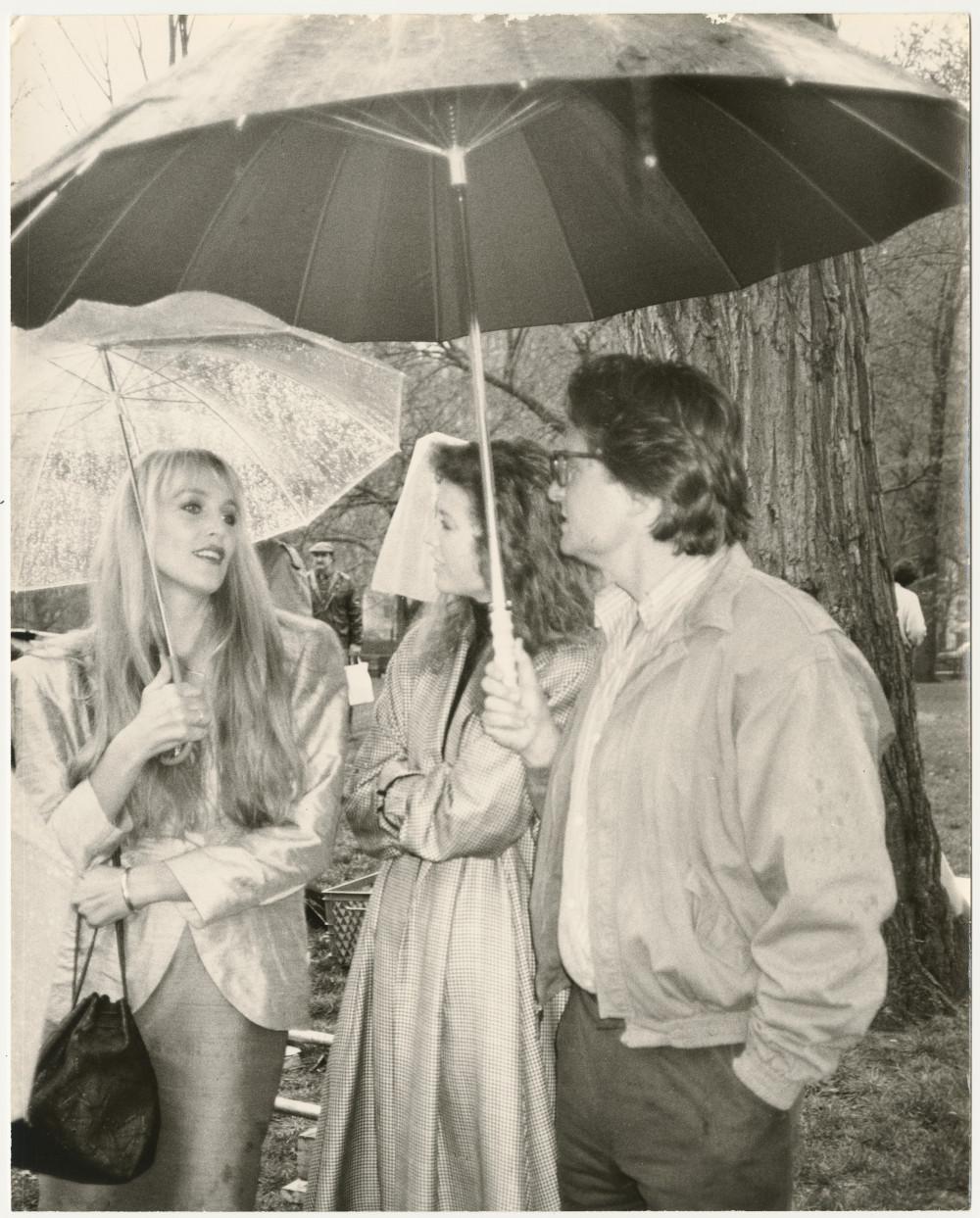 Andy Warhol Portrait Photograph - Jerry Hall with Diandra and Michael Douglas