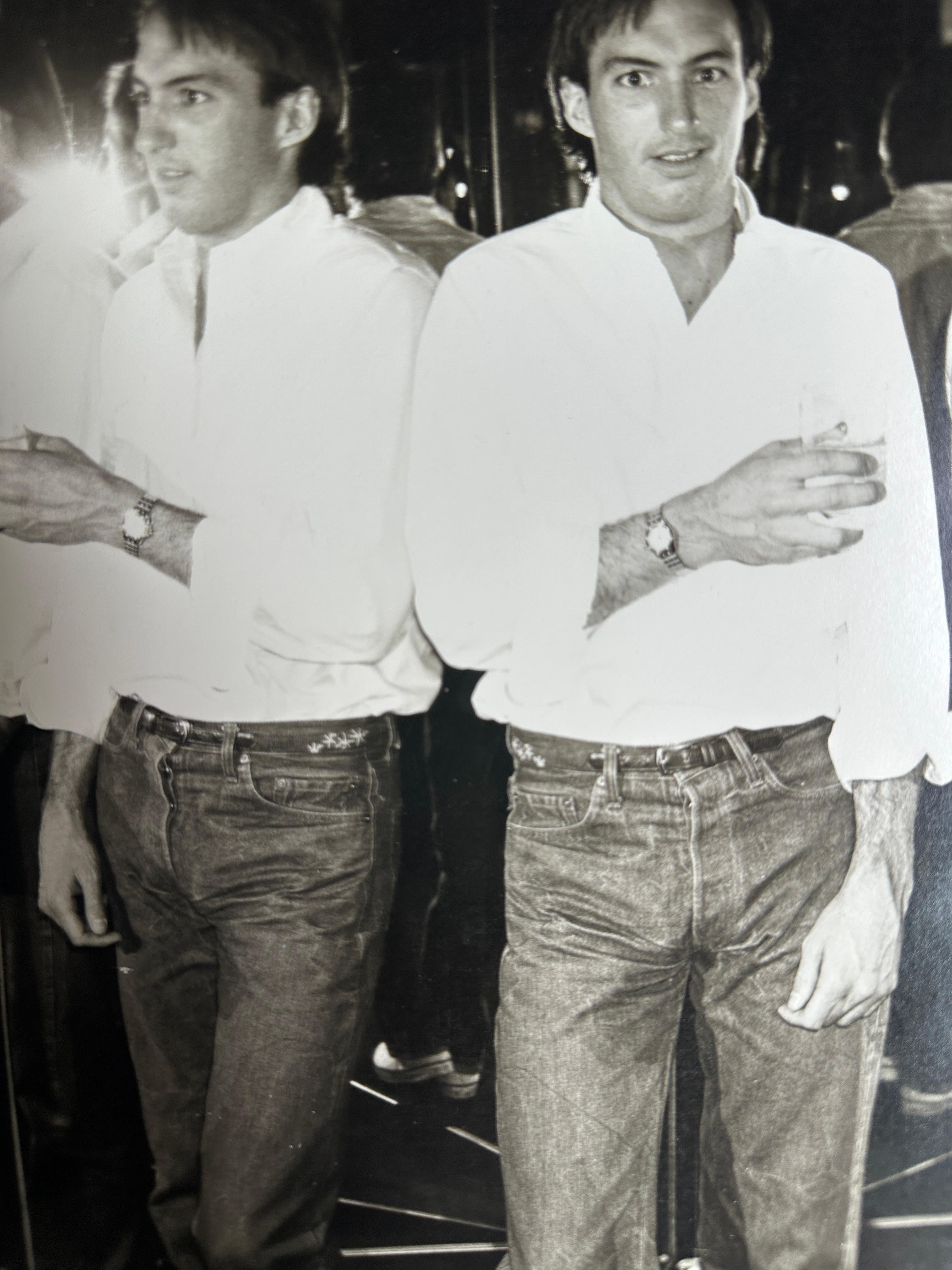 Jon Gould as Twin (in mirror) - Black Black and White Photograph by Andy Warhol