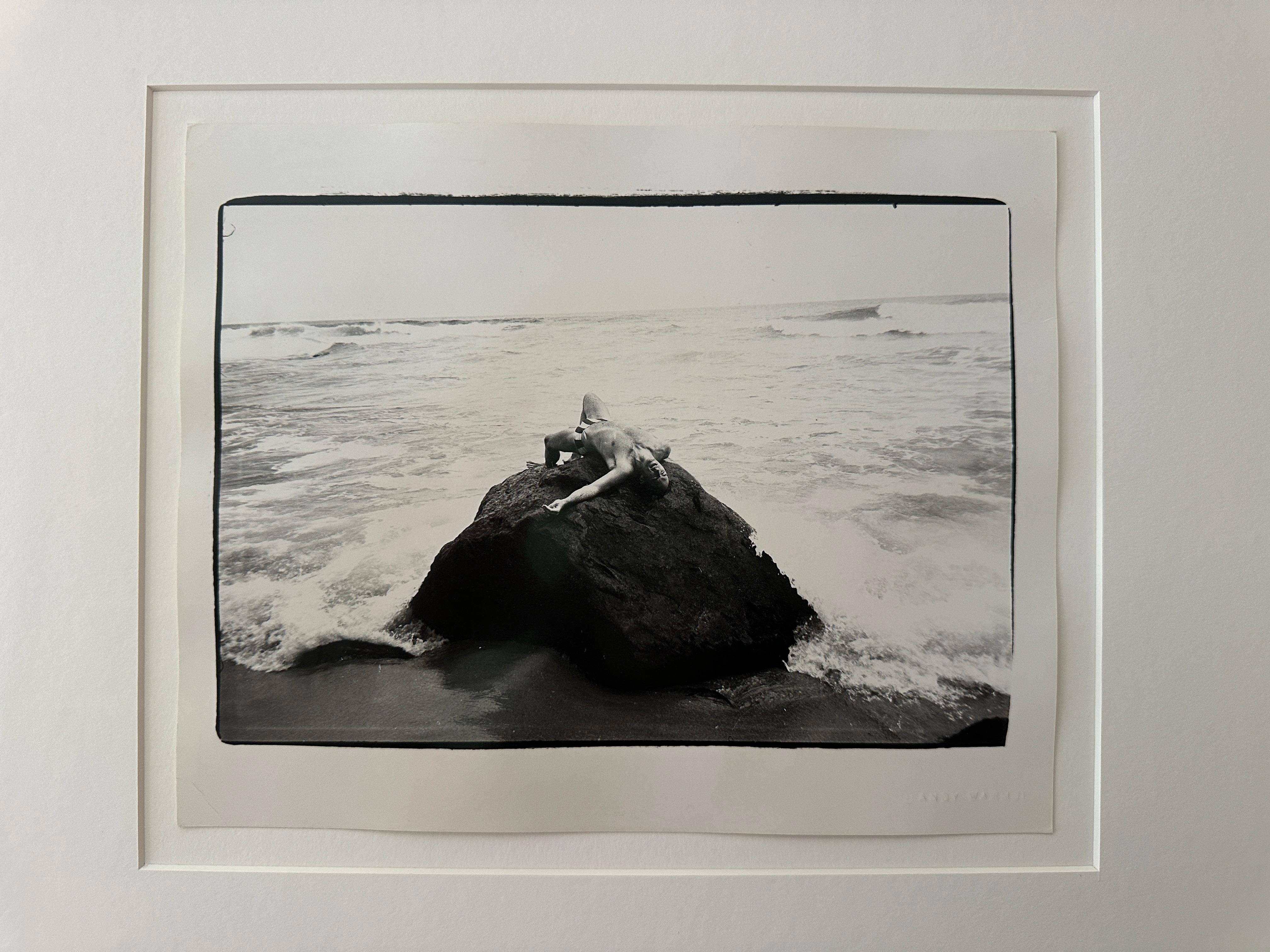 Jon Gould Montauk Rock - Blanc Black and White Photograph par Andy Warhol