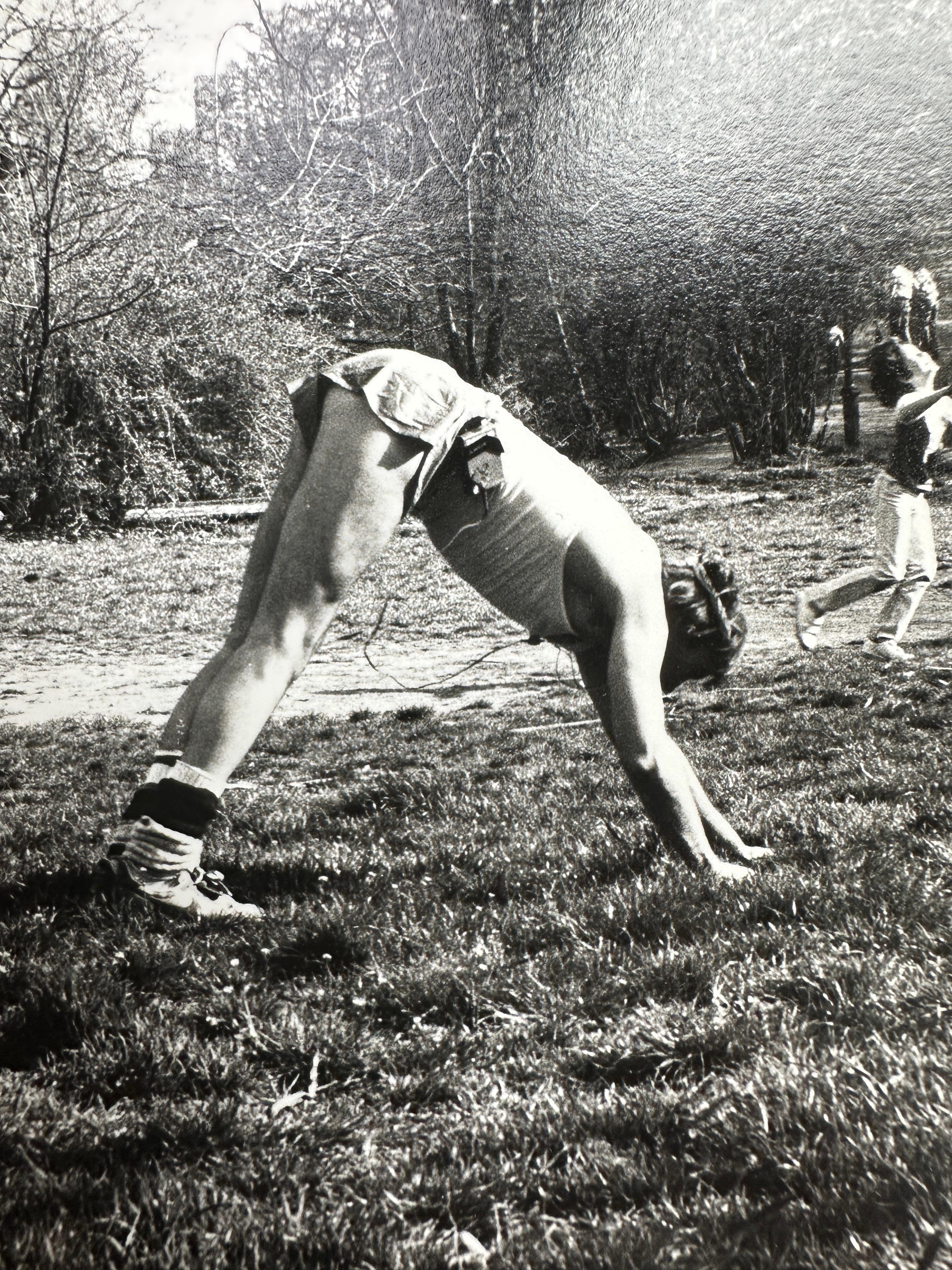 Jon Gould Yoga Pose Central Park 2 - Black Figurative Photograph by Andy Warhol