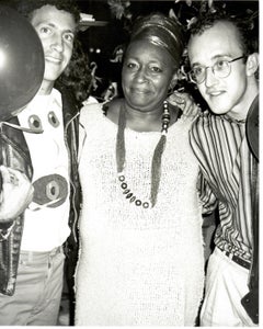 Kenny Scharf, Keith Haring and unidentified woman at nightclub