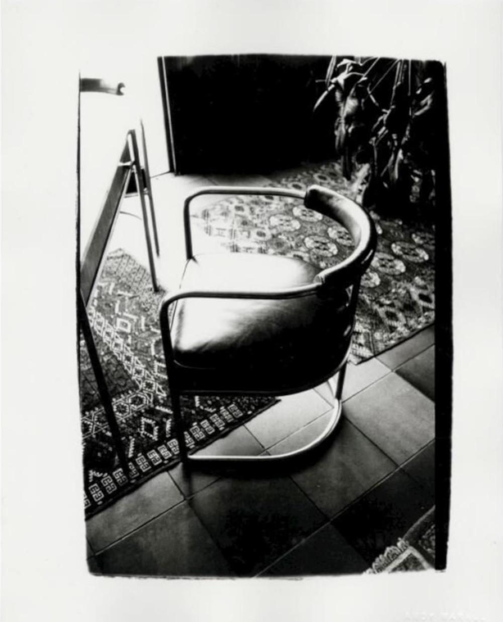 Andy Warhol Black and White Photograph - Leather chair