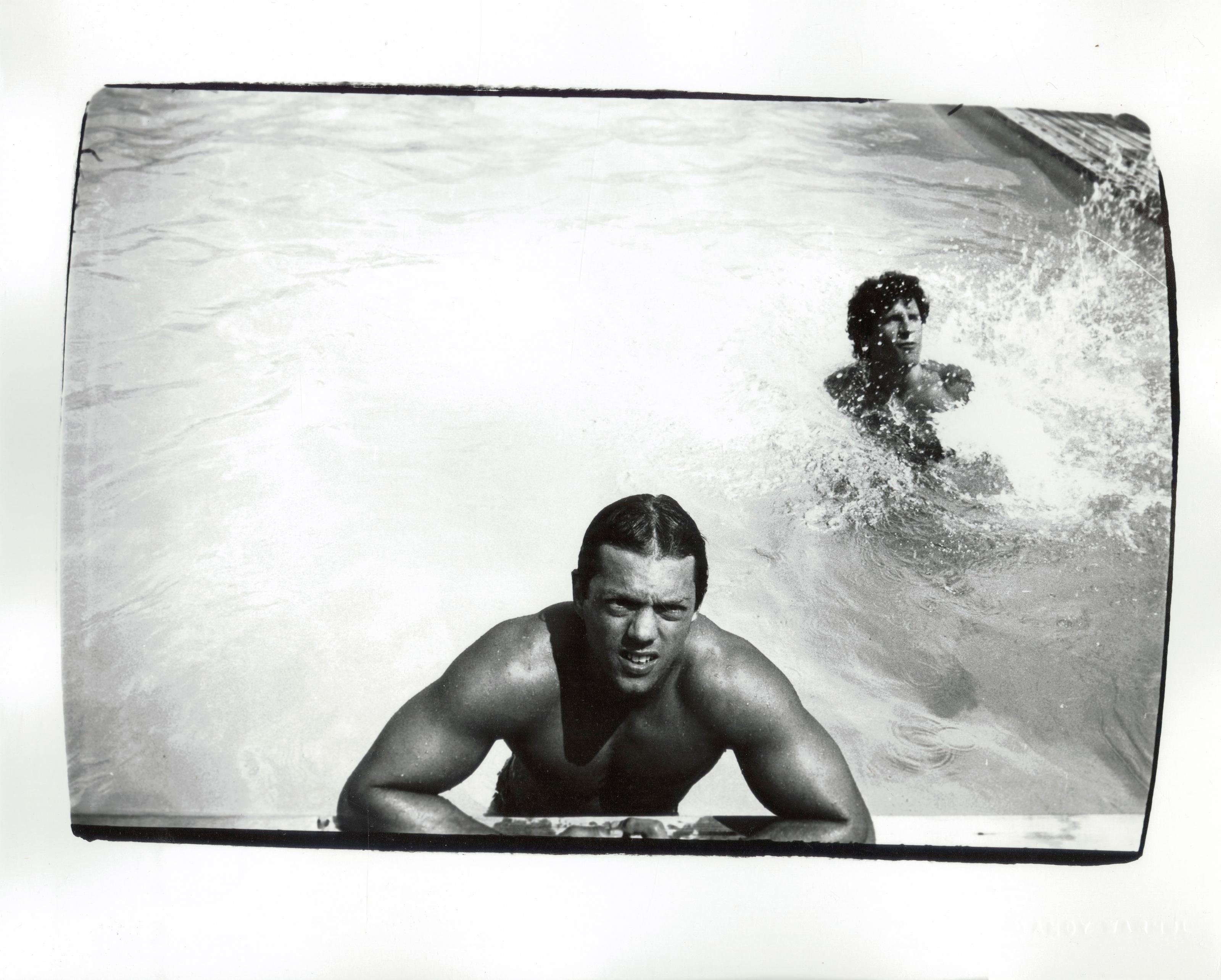 Andy Warhol Black and White Photograph - Men in Pool
