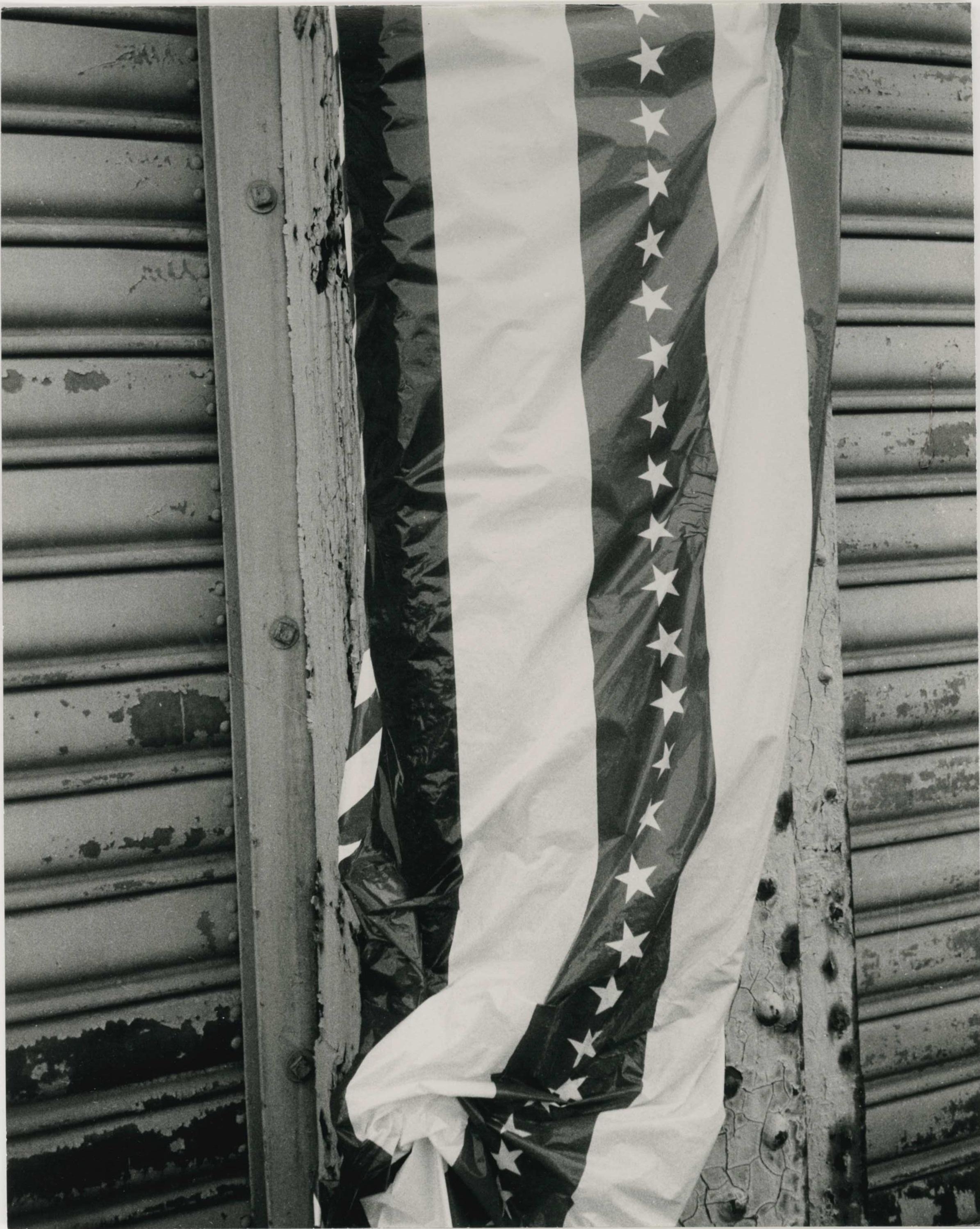 Andy Warhol Black and White Photograph - Stars and Stripes Banner