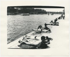 Vintage Sunbathers by the Seine