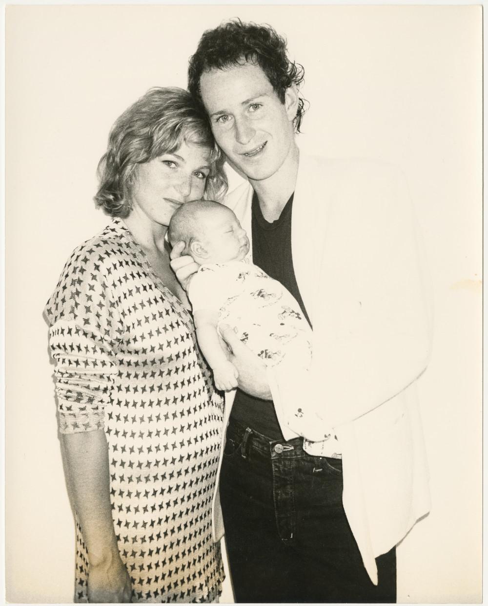 Andy Warhol Portrait Photograph - Tatum O'Neal, John McEnroe and baby