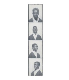 Retro Silver gelatin photo booth strip of four images of Joe Wright by Andy Warhol