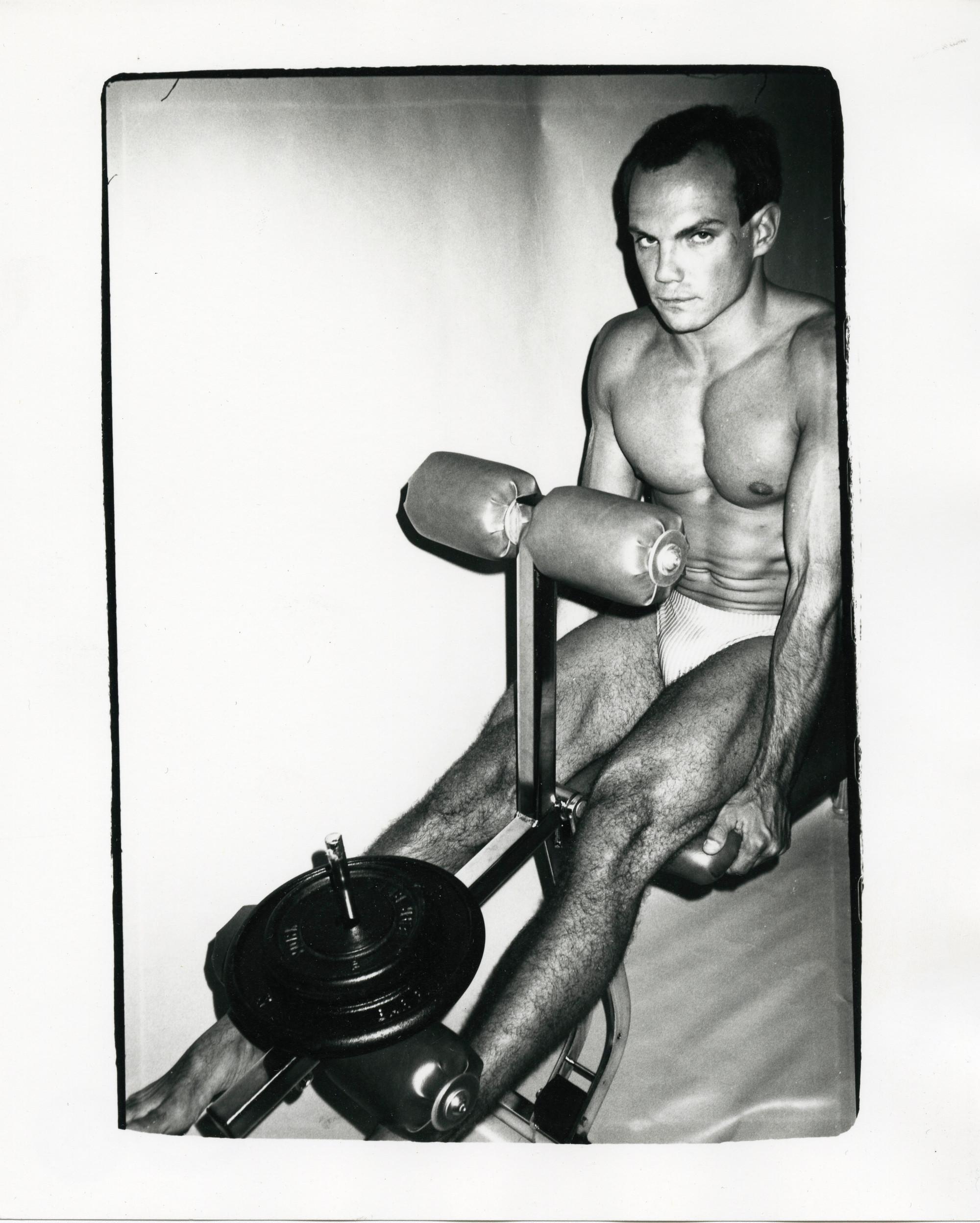 Andy Warhol Black and White Photograph - Unidentified Weight Lifter