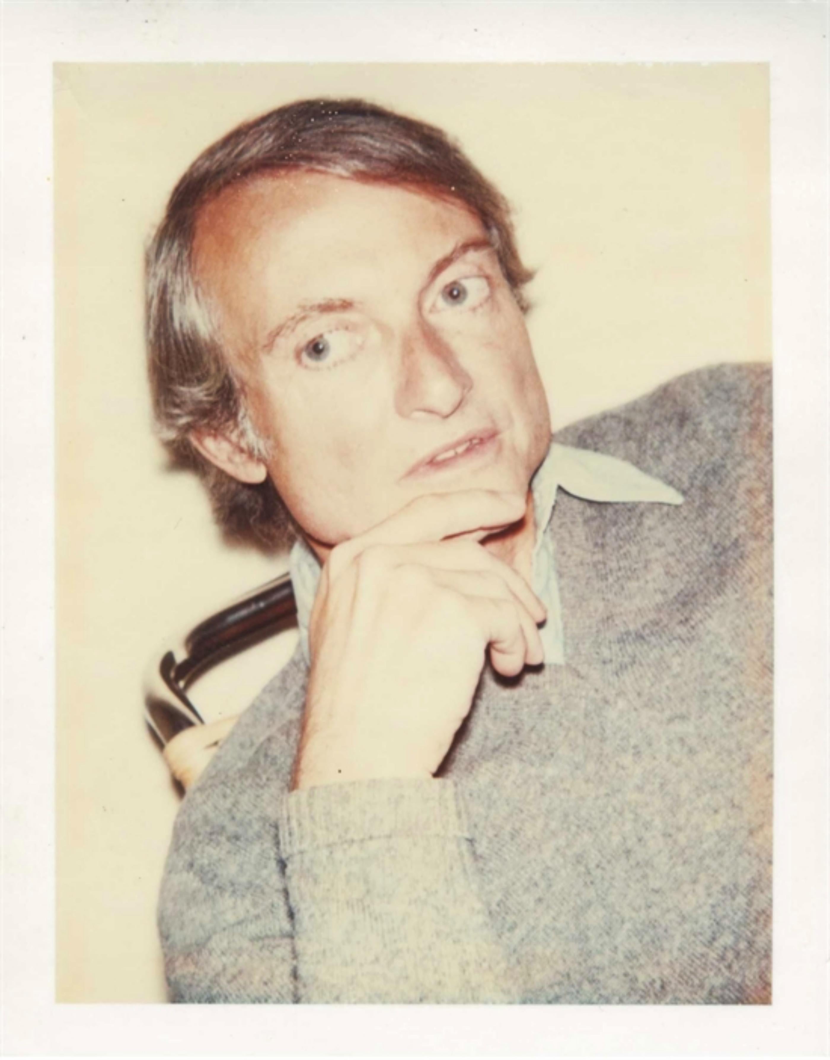 Andy Warhol
Portrait of Roy Lichtenstein, 1975
Polaroid dye-diffusion print
Authenticated by the Andy Warhol Foundation for the Visual Arts, bears the Foundation stamp verso
Frame included: Framed in white wood frame with UV plexiglass; with die-cut