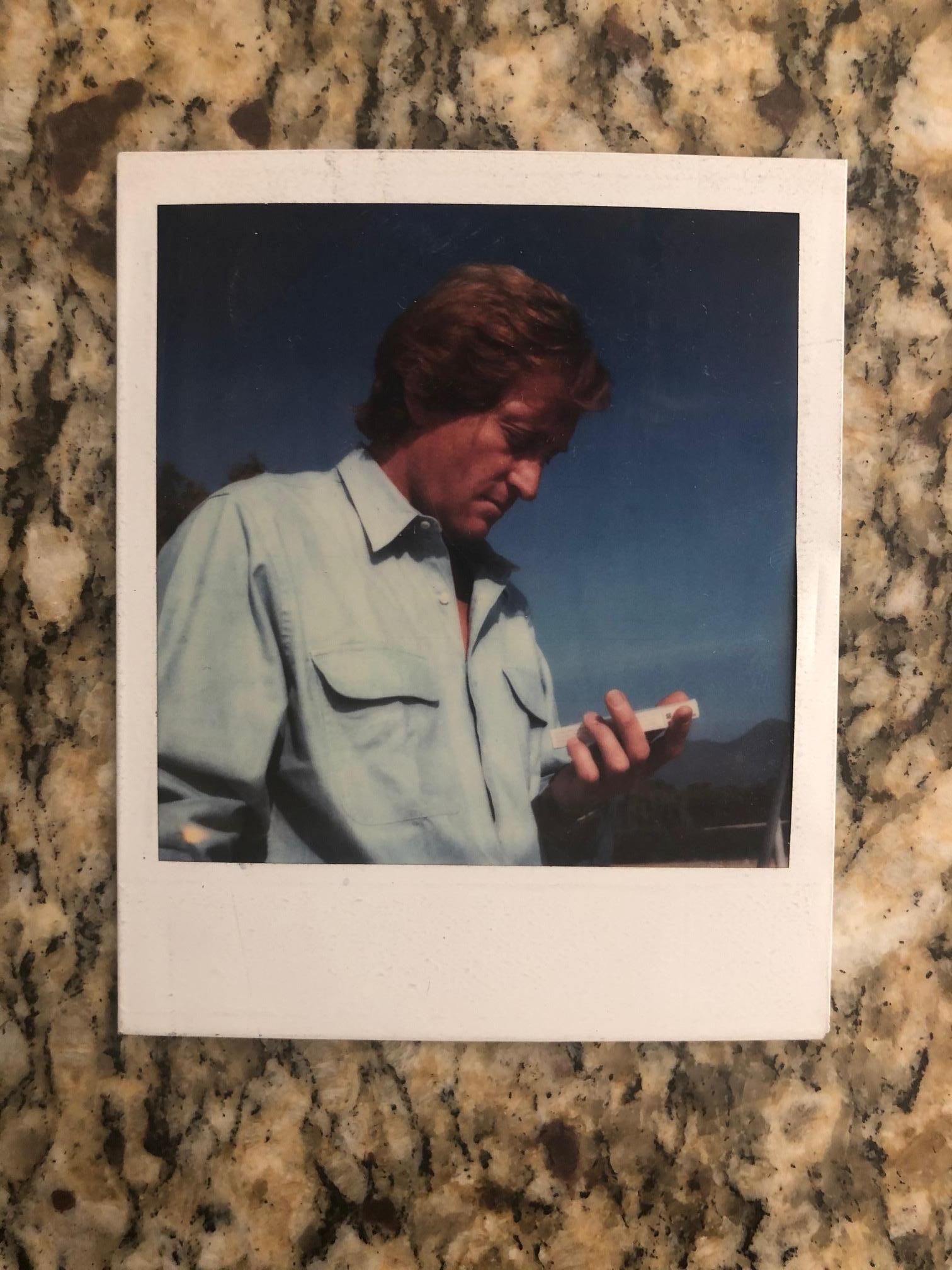 Andy Warhol polaroid photograph, circa 1970s. The photo is stamped in verso 