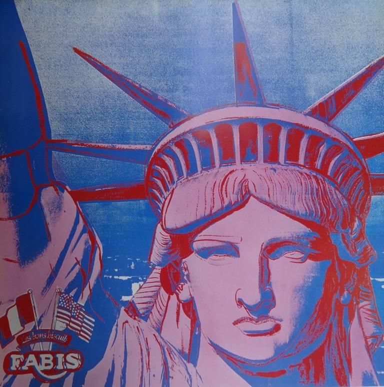 10 Freiheitsstatuen – Vintage-Poster – 1986 – Print von Andy Warhol