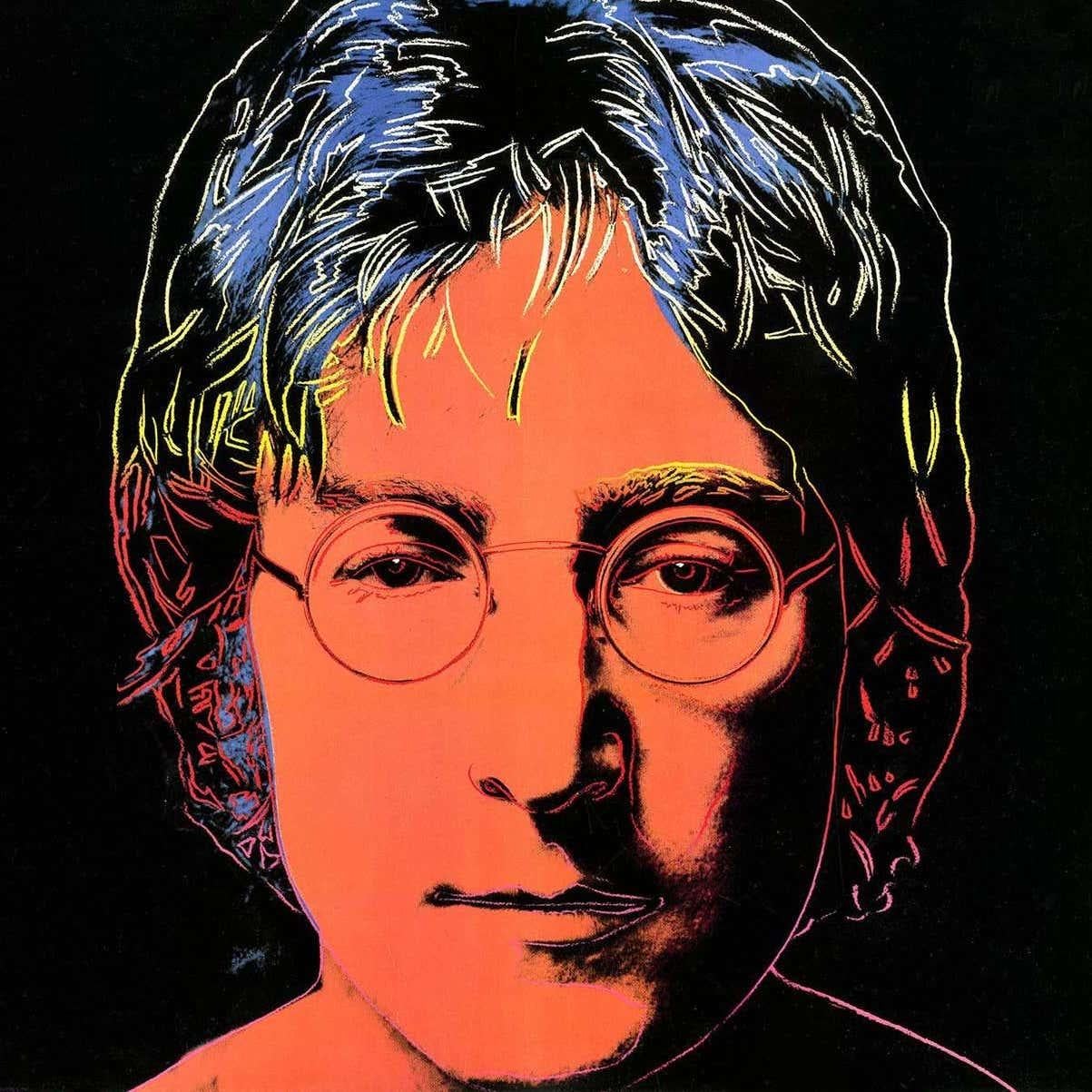 Andy Warhol, John Lennon 1986:
Rare sought-after Andy Warhol John Lennon Vinyl Record Art:
Offset illustrated by Andy Warhol shortly before his death in 1986 for the estate of John Lennon/Capital Records. A fine impression in very nice condition.
