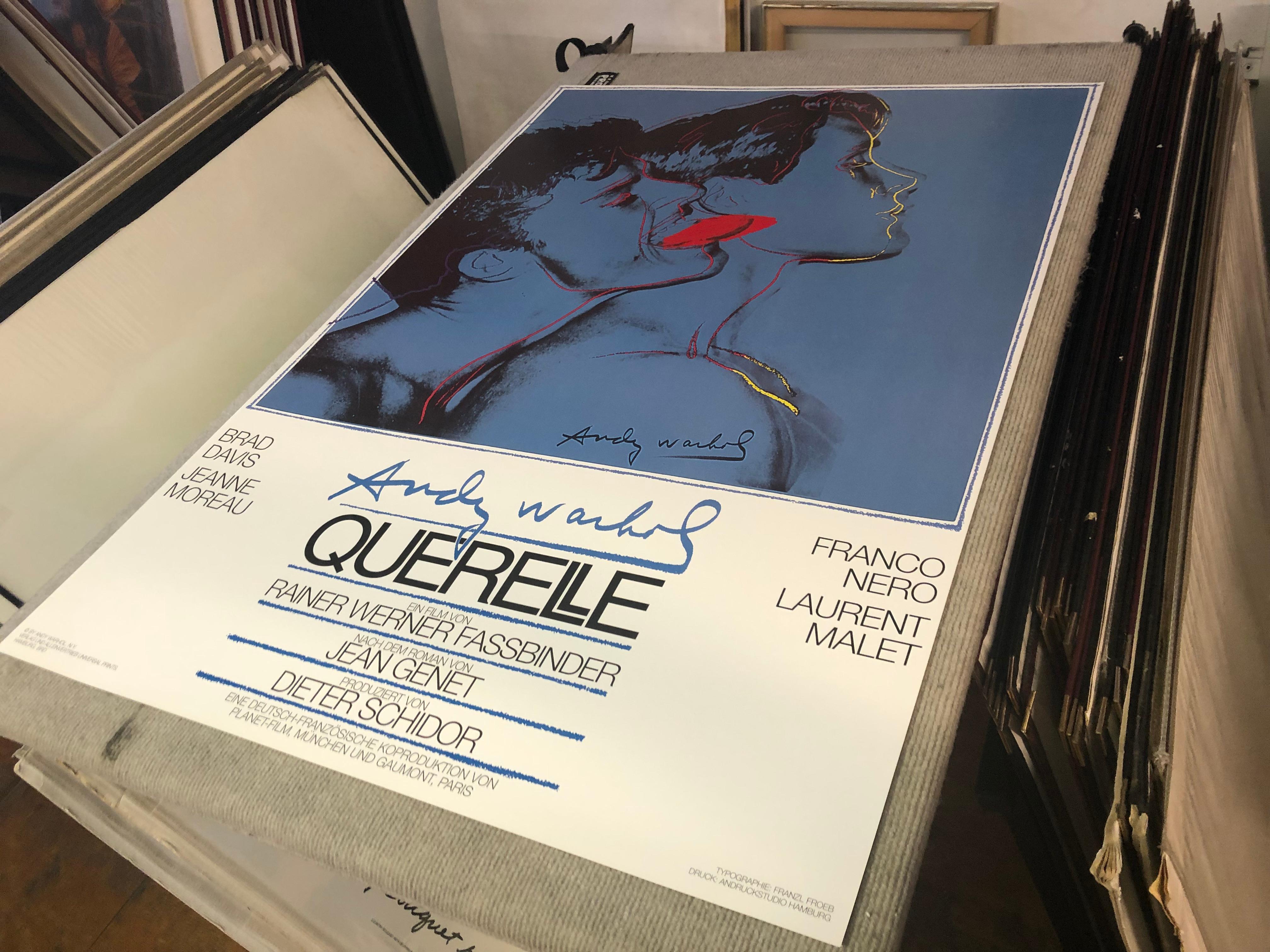 1983 After Andy Warhol 'Querelle Blue' Pop Art Blue, Red Offset Lithograph 3