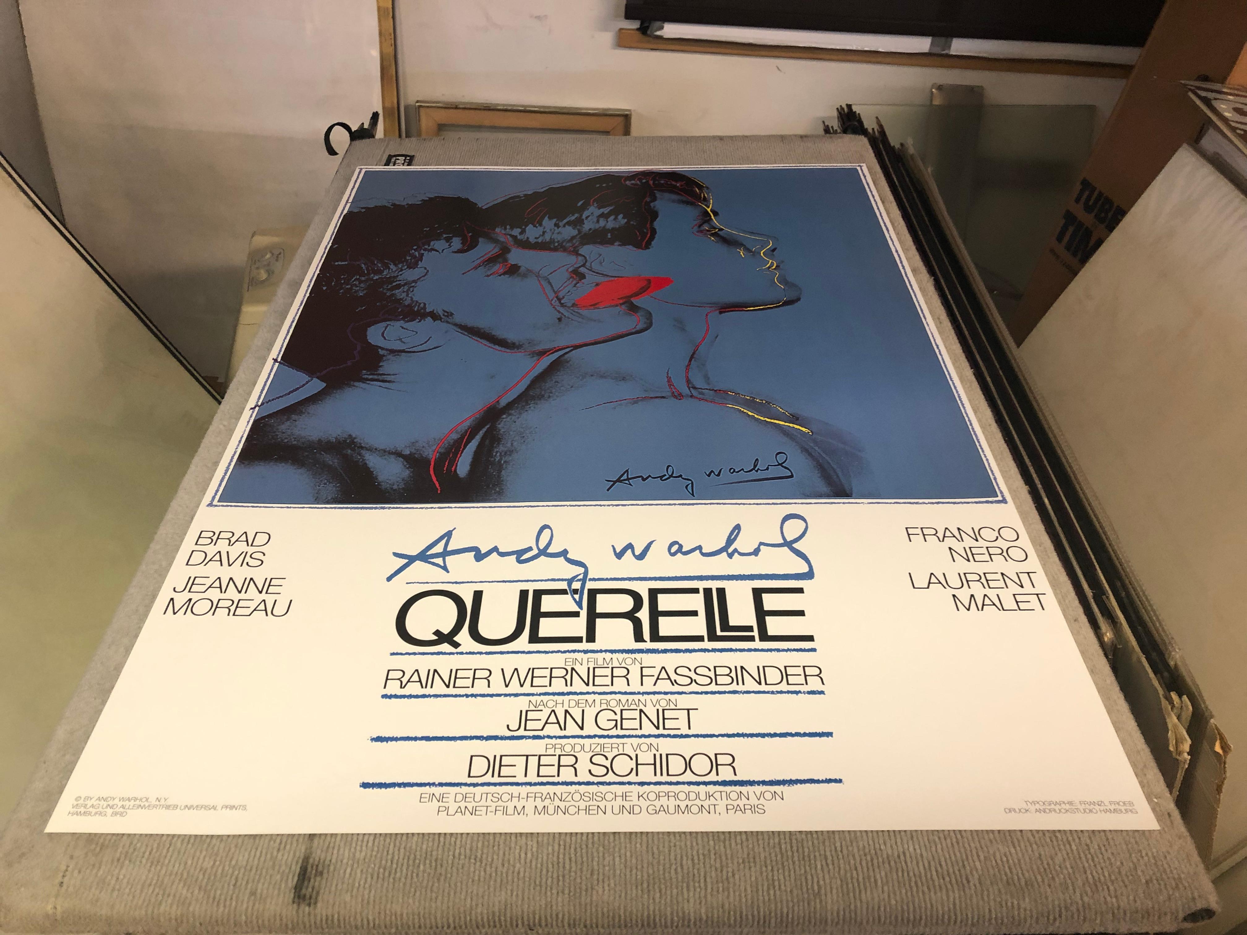 1983 After Andy Warhol 'Querelle Blue' Pop Art Blue, Red Offset Lithograph 1
