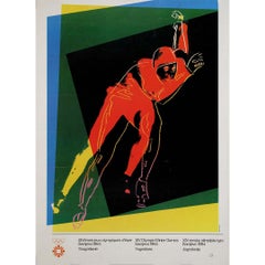 Vintage 1984 original poster by Warhol for the Winter Olympics in Sarajevo, Yugoslavia