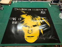 1986 After Andy Warhol 'Self Portrait' Pop Art Black, Yellow Offset Lithograph