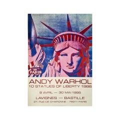 1986 Originalplakat für die Ausstellung „Andy Warhol: 10 Freiheitsstatuen“