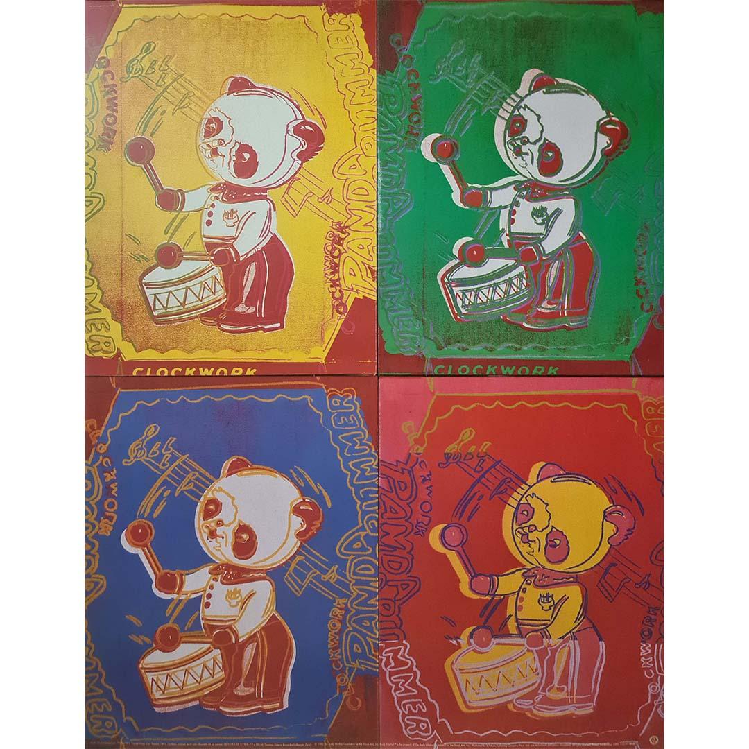 The 1993 exhibition poster titled "Toy Paintings - Four Pandas" emerges as a whimsical exploration into the iconic artist's fascination with playful imagery. This original poster, showcasing a quartet of pandas, was created in conjunction with an