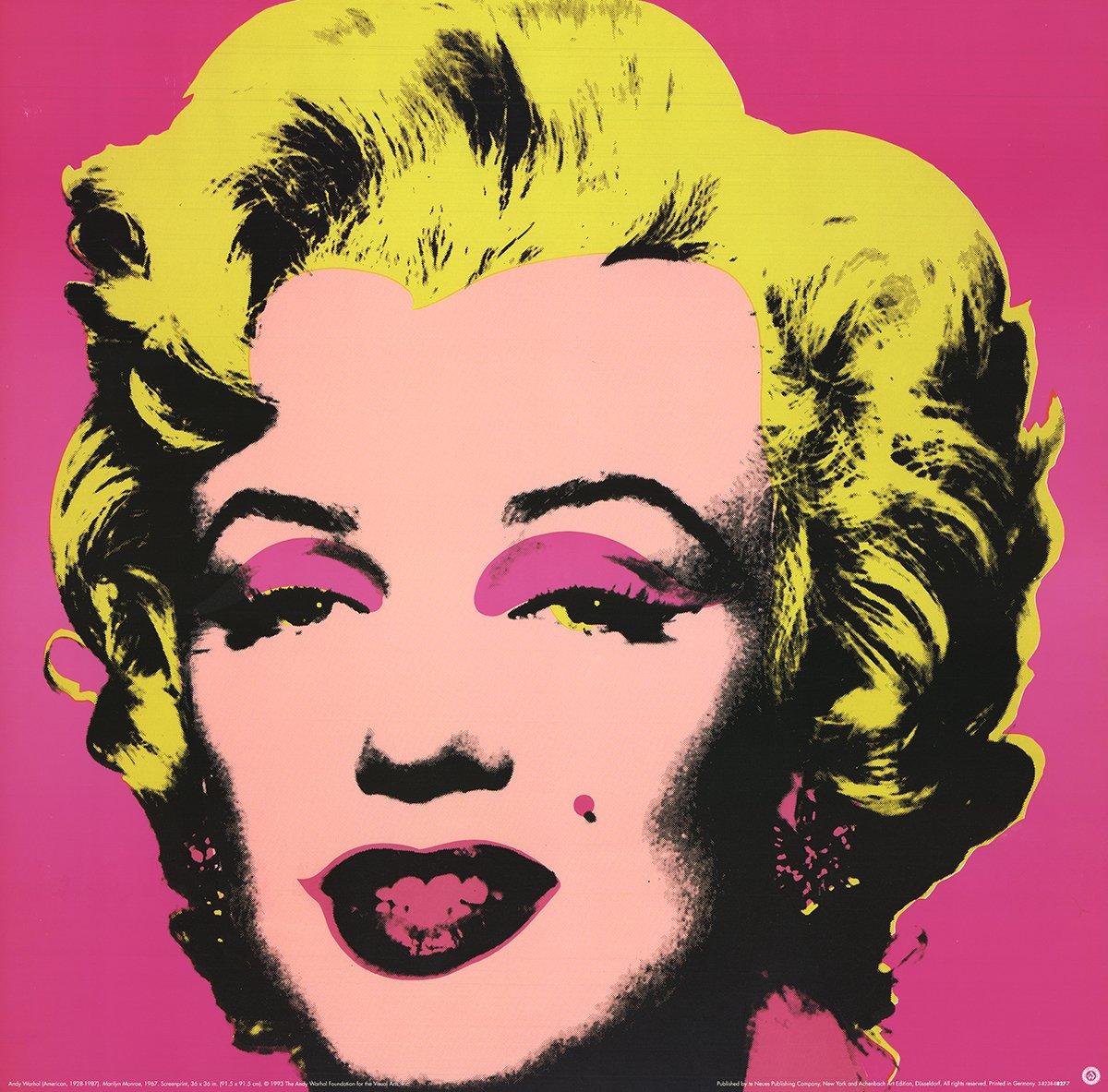 Paper Size: 25.5 x 25.5 inches ( 64.77 x 64.77 cm )
 Image Size: 25.5 x 25.5 inches ( 64.77 x 64.77 cm )
 Framed: No
 Condition: A: Mint
 
 Additional Details: Marilyn Pink by Andy Warhol, printed in 1999, published by Te neues Publishing in Kempen,
