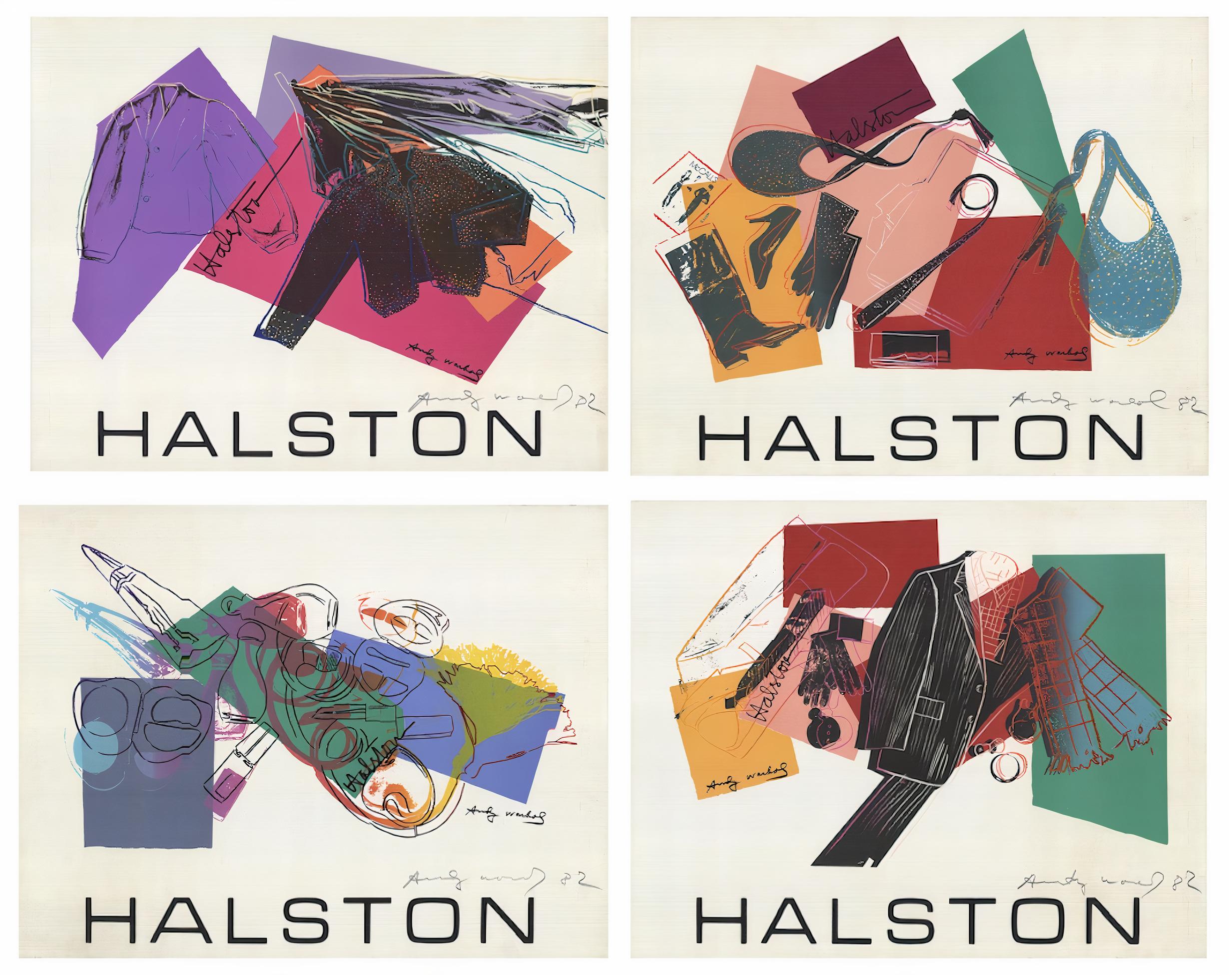 4 Assorted Warhol + Halston One-of-a-kind Rare & Signed Serigraphs - Print by Andy Warhol