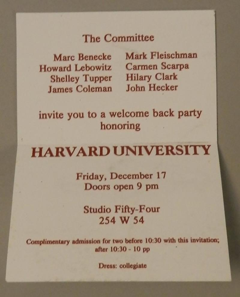 Andy Warhol Studio 54 Invitation Card, offset lithograph paper size: 5.1/2 x 4.1/2 inch images size: 5.1/2 x 4.1/2 inchAndy Warhol Studio 54 Invitation Card, offset lithograph paper size: 5.1/2 x 4.1/2 inch images size: 5.1/2 x 4.1/2 inch.
Andy