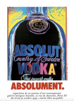 Absolut Vodka d'Andy Warhol, affiche vintage originale sur lin 
