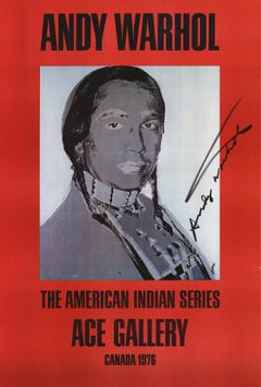 After Andy Warhol-American Indian HAND SIGNED Pop Art 1977