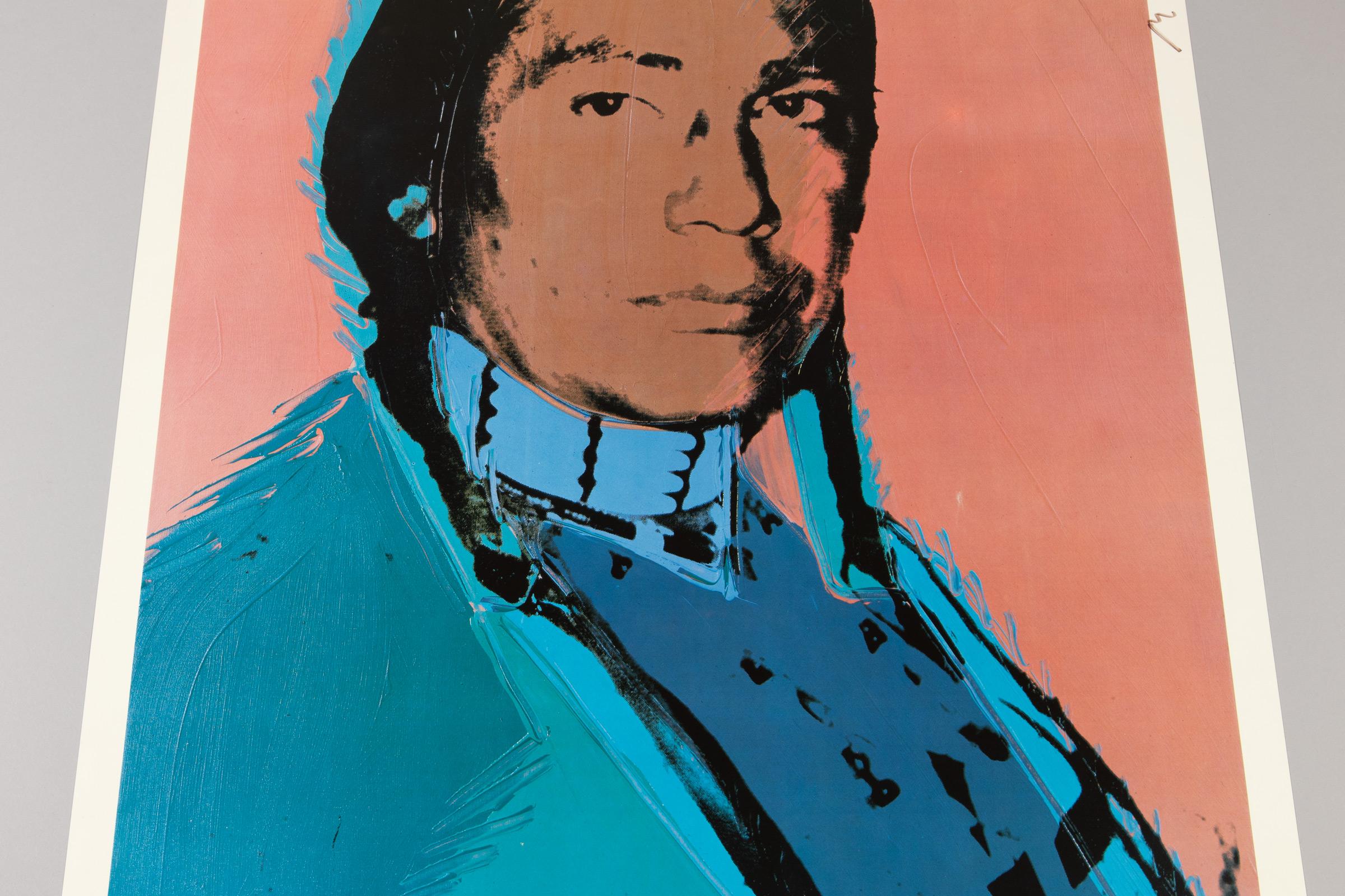 After Andy Warhol, Russel Means (American Indian) - Signed Exhibition Poster For Sale 4