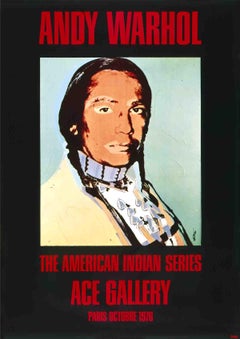 After Andy Warhol-American Indian (Black)-49.25" x 35"-Poster-1976-Pop Art