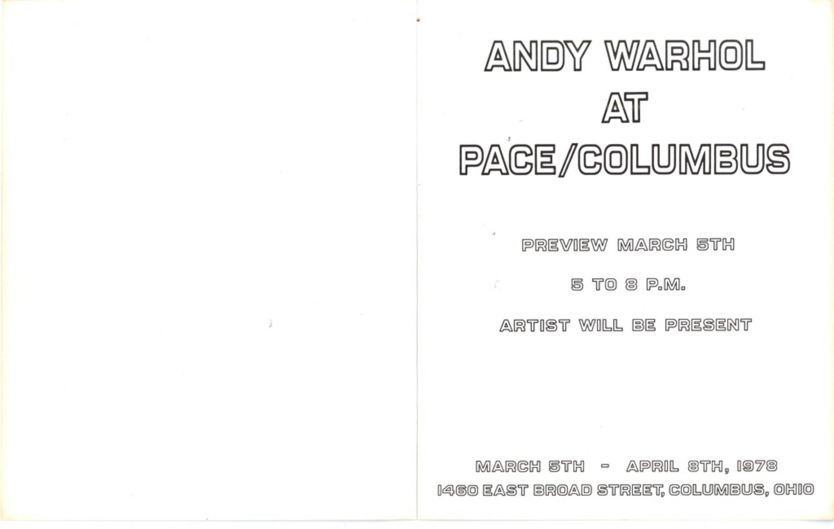Andy Warhol at Pace/Columbus (Hand signed during official signing) For Sale 2