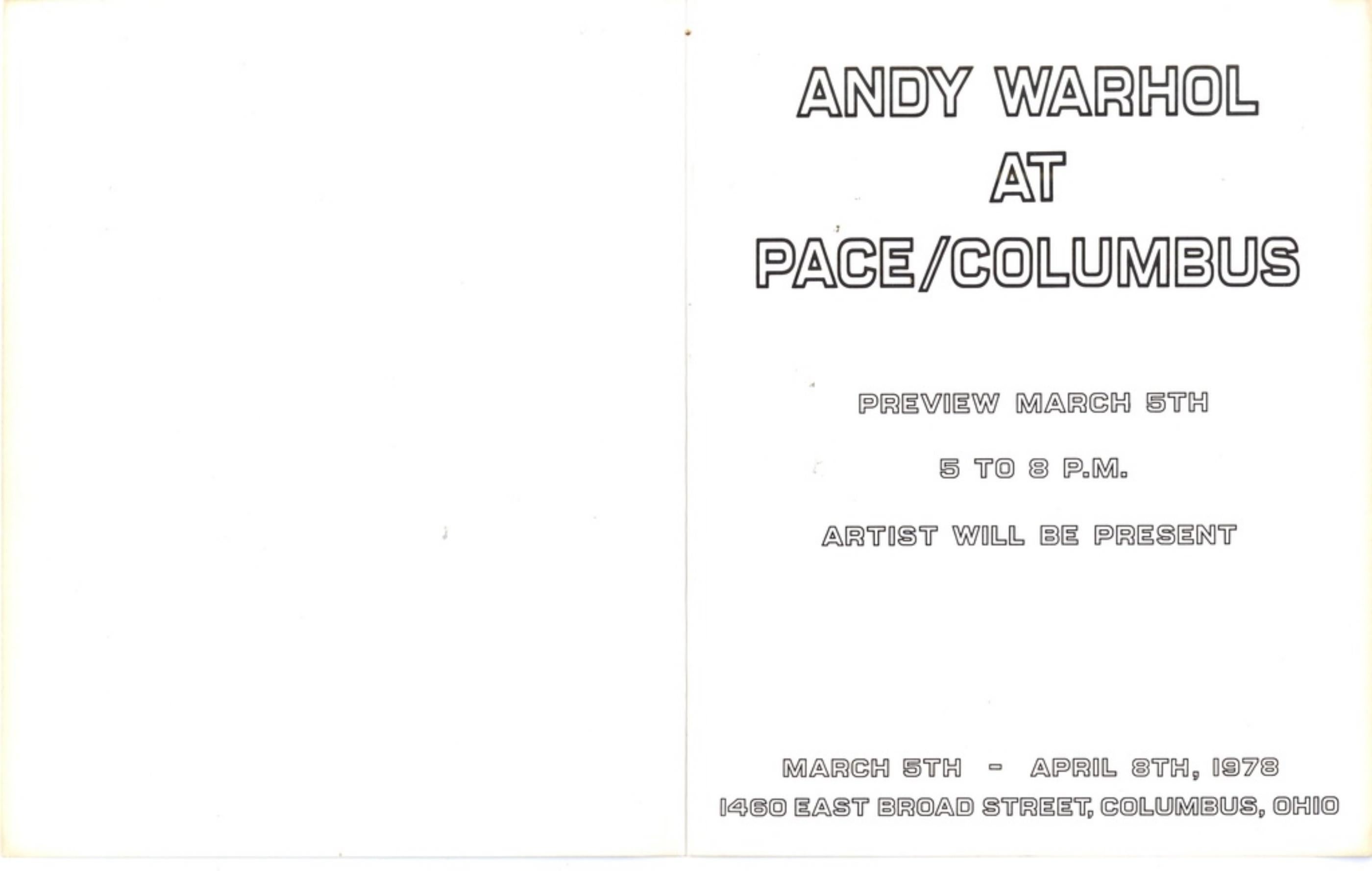 Andy Warhol chez Pace/Columbus (signé à la main lors de la signature officielle) en vente 3
