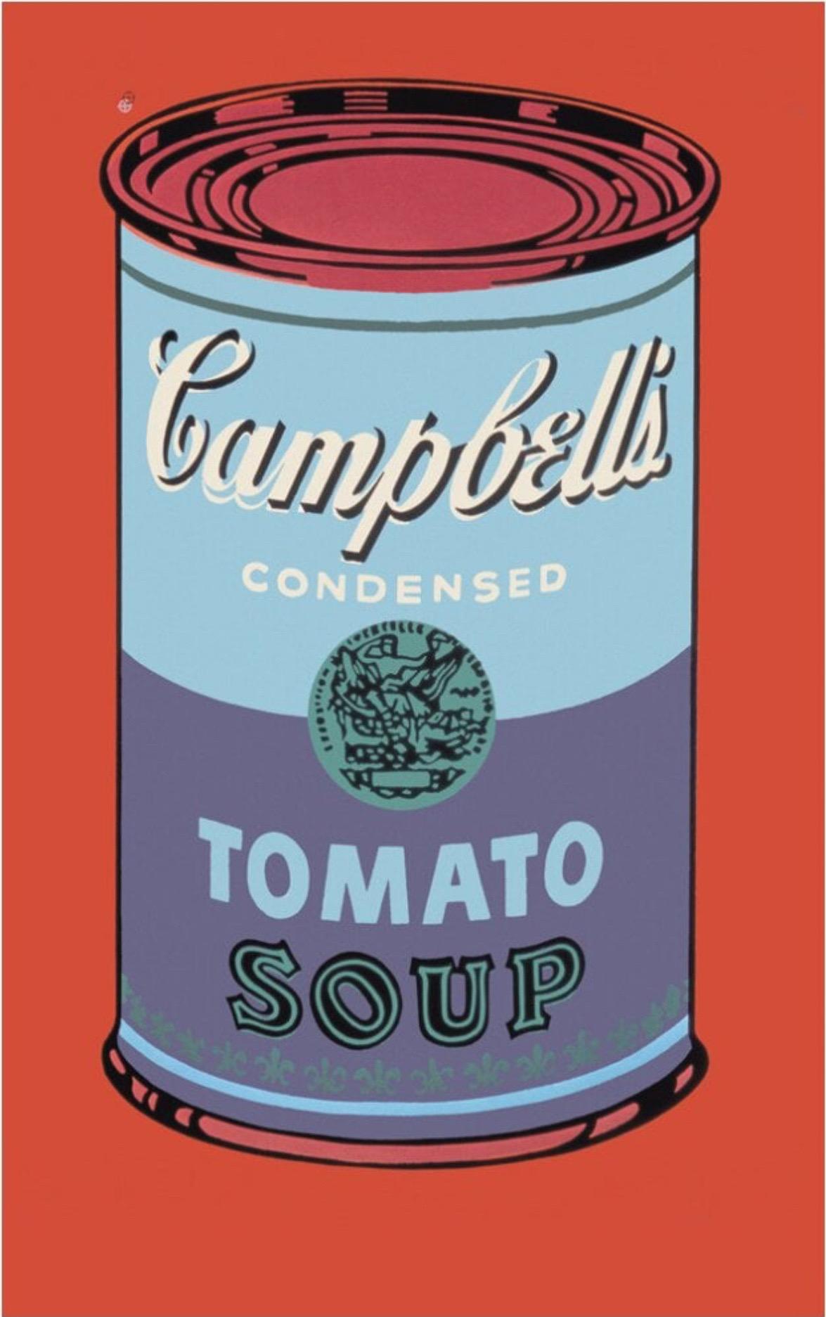 Andy Warhol, Campbell's Soup Can, 1965 (blau & lila)

Mattes 250 g/m² konserviertes Digitalpapier

Papierformat 60 x 100 cm (23,62 x 39,37 Zoll) 
Bildgröße 59 x 99 cm (23,22 x 38,97 Zoll) 

Die Campbell's Soup Cans von Andy Warhol gehören zu den