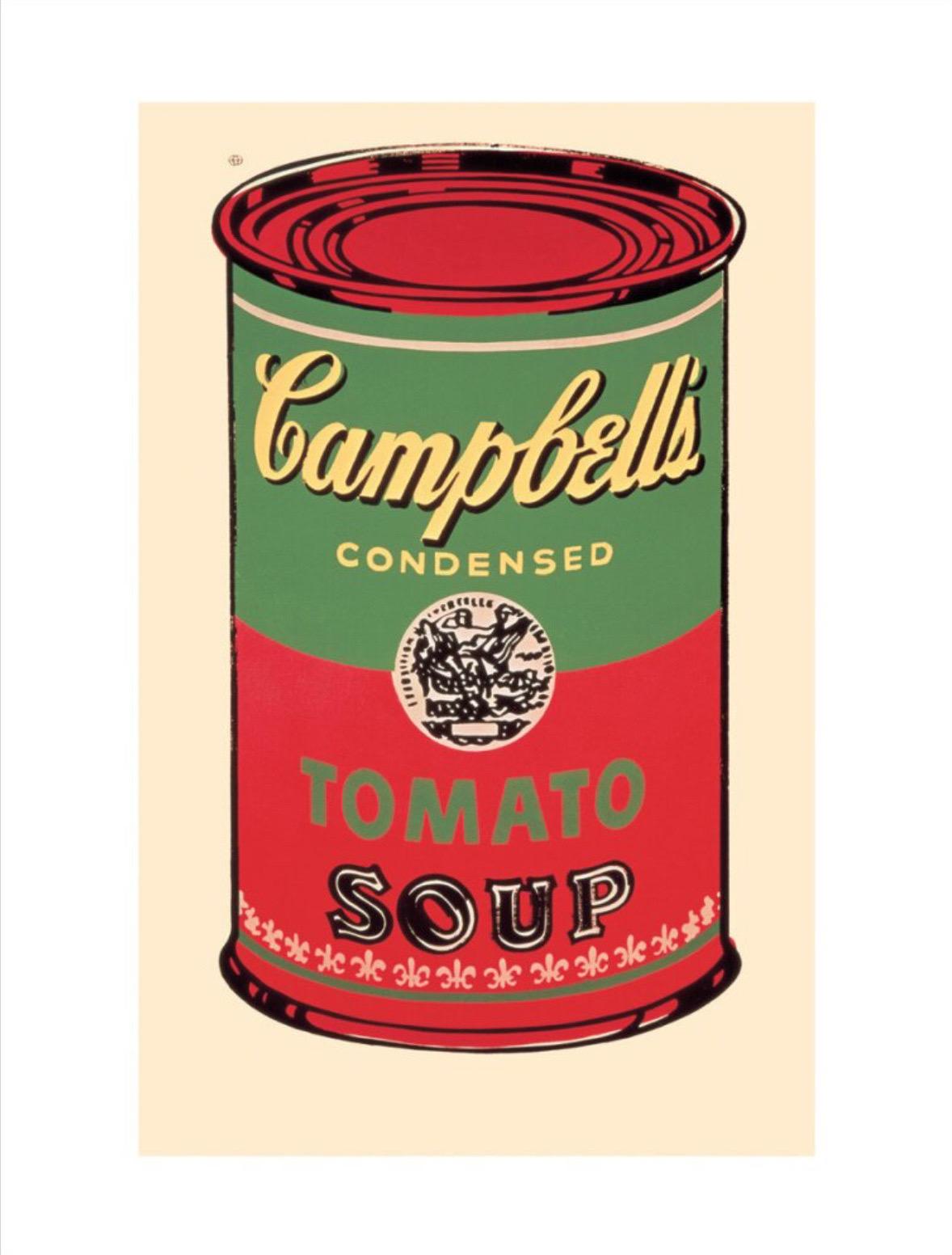 Andy Warhol, Campbell's Soup Can, 1965 (green & red)

250gsm coated graphic paper

Image size 20 x 30 cm (7.87 x 11.81 in) 

Paper size 28 x 36 cm (11.02 x 14.17 in) 


Andy Warhol’s Campbell’s Soup Cans are among the most recognizable and