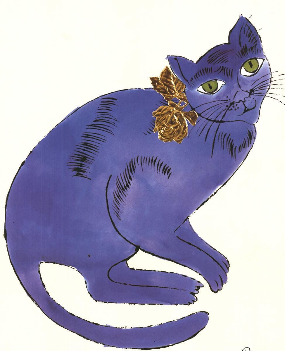 Andy Warhol 'Cat (Blue)' 1996- Poster For Sale 1