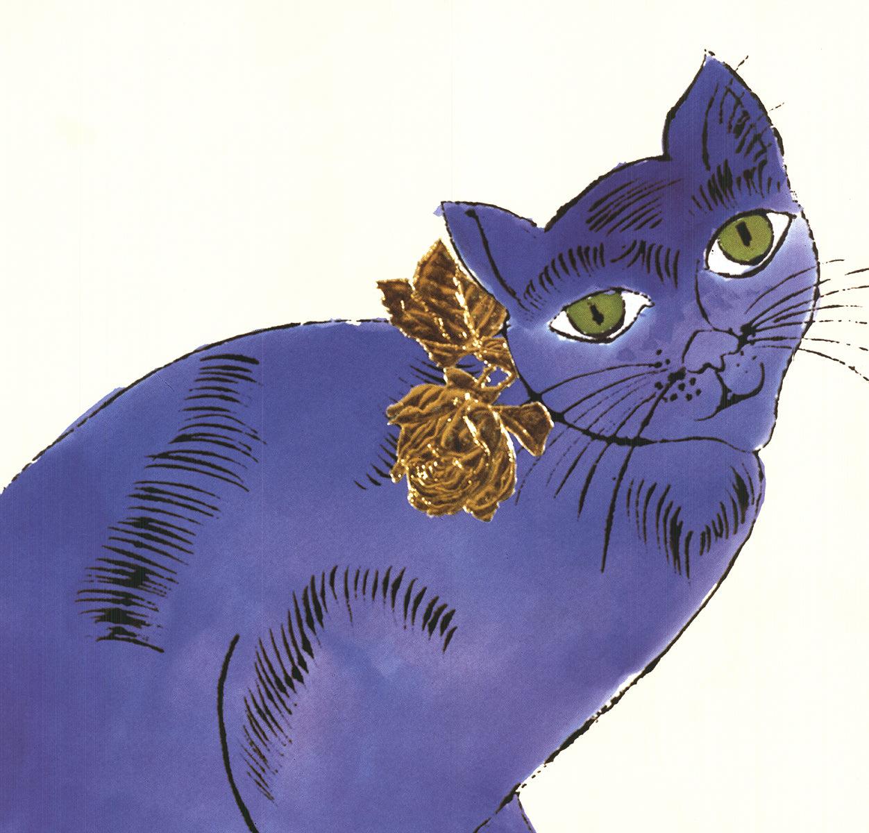 Andy Warhol 'Cat (Blue)' 1996- Poster For Sale 2