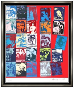 Andy Warhol Color Screenprint Hand Signed Portrait Magazine History Large Art FS