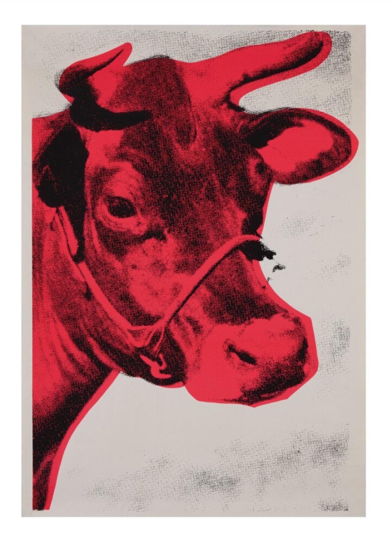 Andy Warhol, Cow, 1967 poster 

Andy’s beautiful red cow, reproduced as a large giclee print on a heavyweight watercolour paper, will look superb in any interior. 

Paper size 70 x 100 cm (27.56 x 39.37 in) 
Image size 60 x 90 cm ( 23.62 x 35.43 in) 
