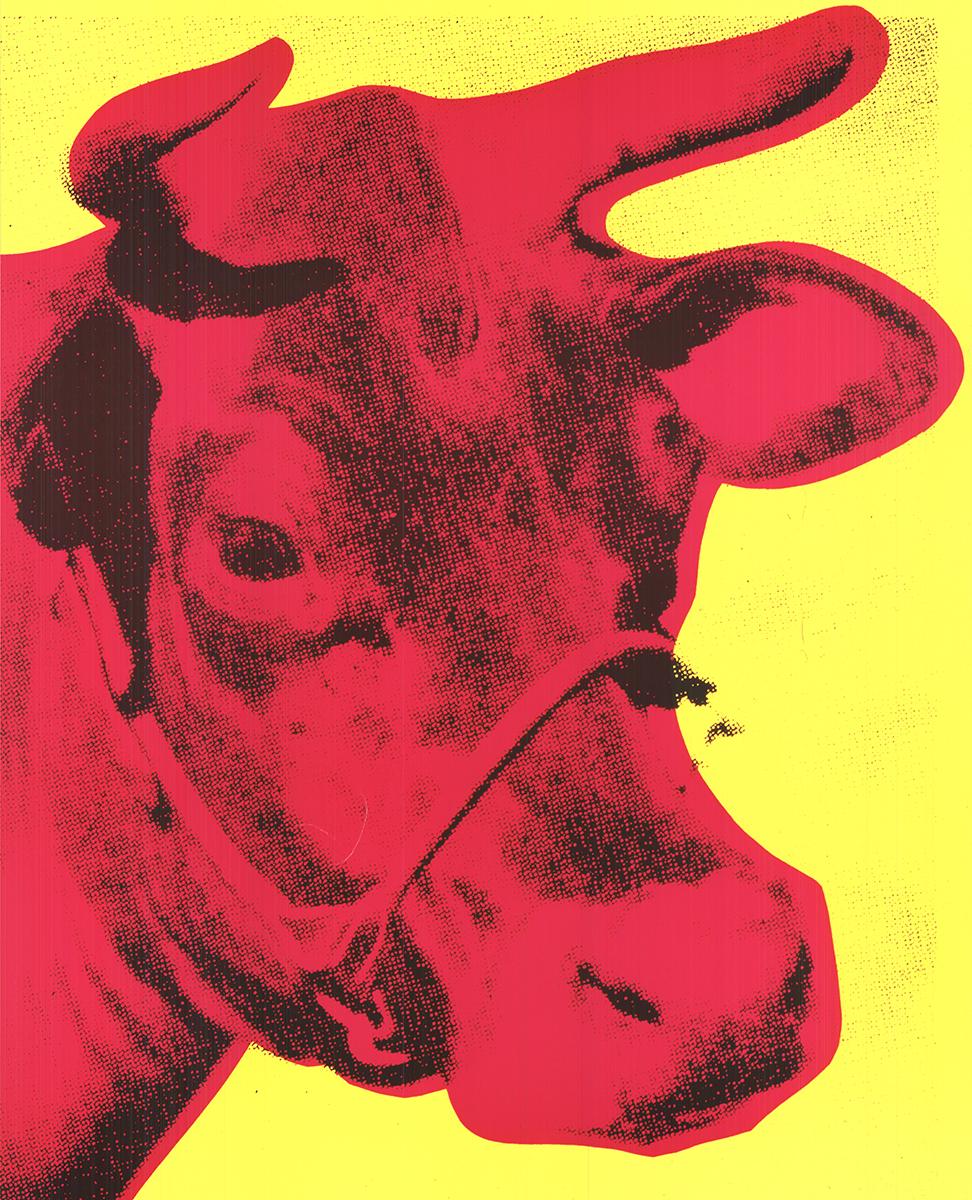 Andy Warhol 'Cow Pink on Yellow, 1966 (small)' 1992- Poster For Sale 1