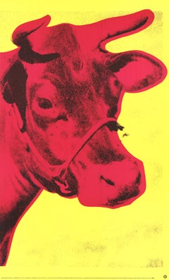 Vintage Andy Warhol 'Cow Pink on Yellow, 1966 (small)' 1992- Poster
