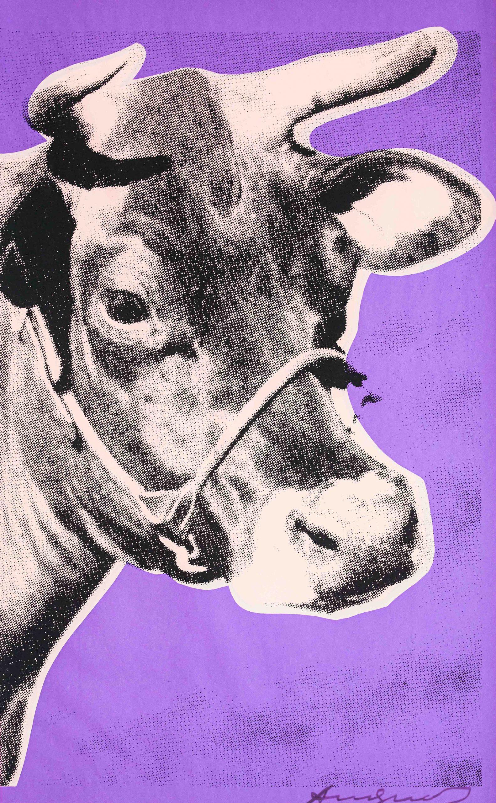 Andy Warhol's 'Cow' is a screenprint on wallpaper with trimmed margins. Signed in black felt pen lower right and part of an edition of approximately 100. Beautiful and vibrant colors.

Please reach out with any questions!