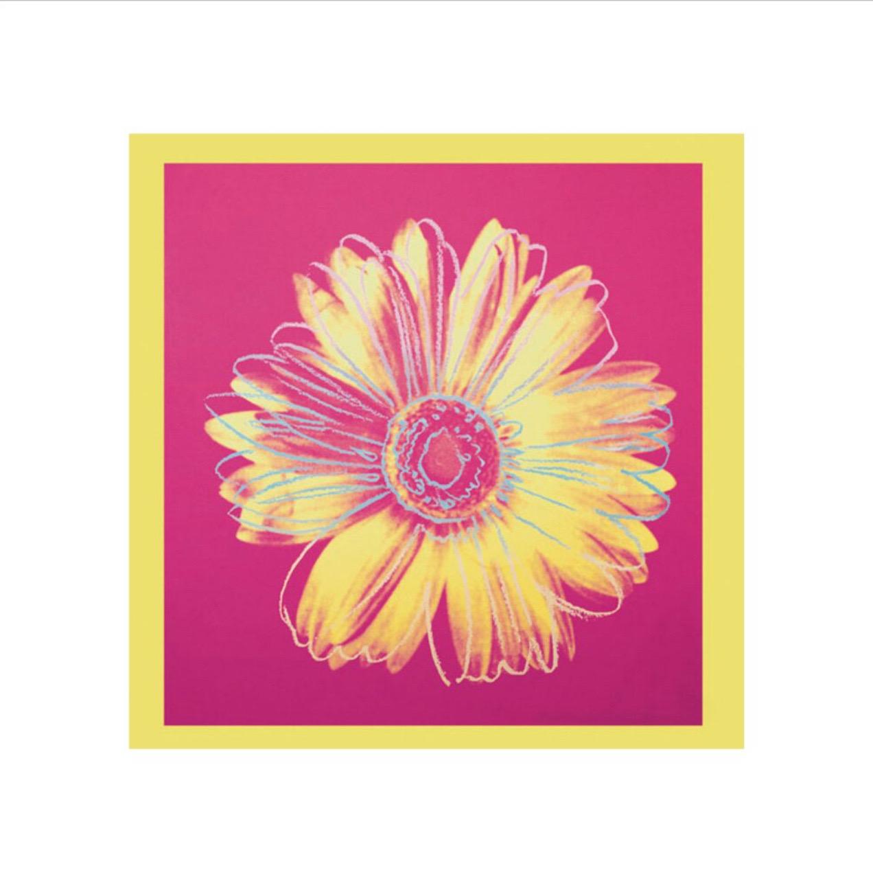 Andy Warhol, Daisy (fuchsia & yellow)

Matt 250gsm conservation digital paper

Image size 35 × 35 cm (13.77 x 13.77 in) 
Paper size 50 x 50 cm (19.68 x 19.68 in) 

Throughout Andy Warhol’s career, he often returned to subjects that interested him.