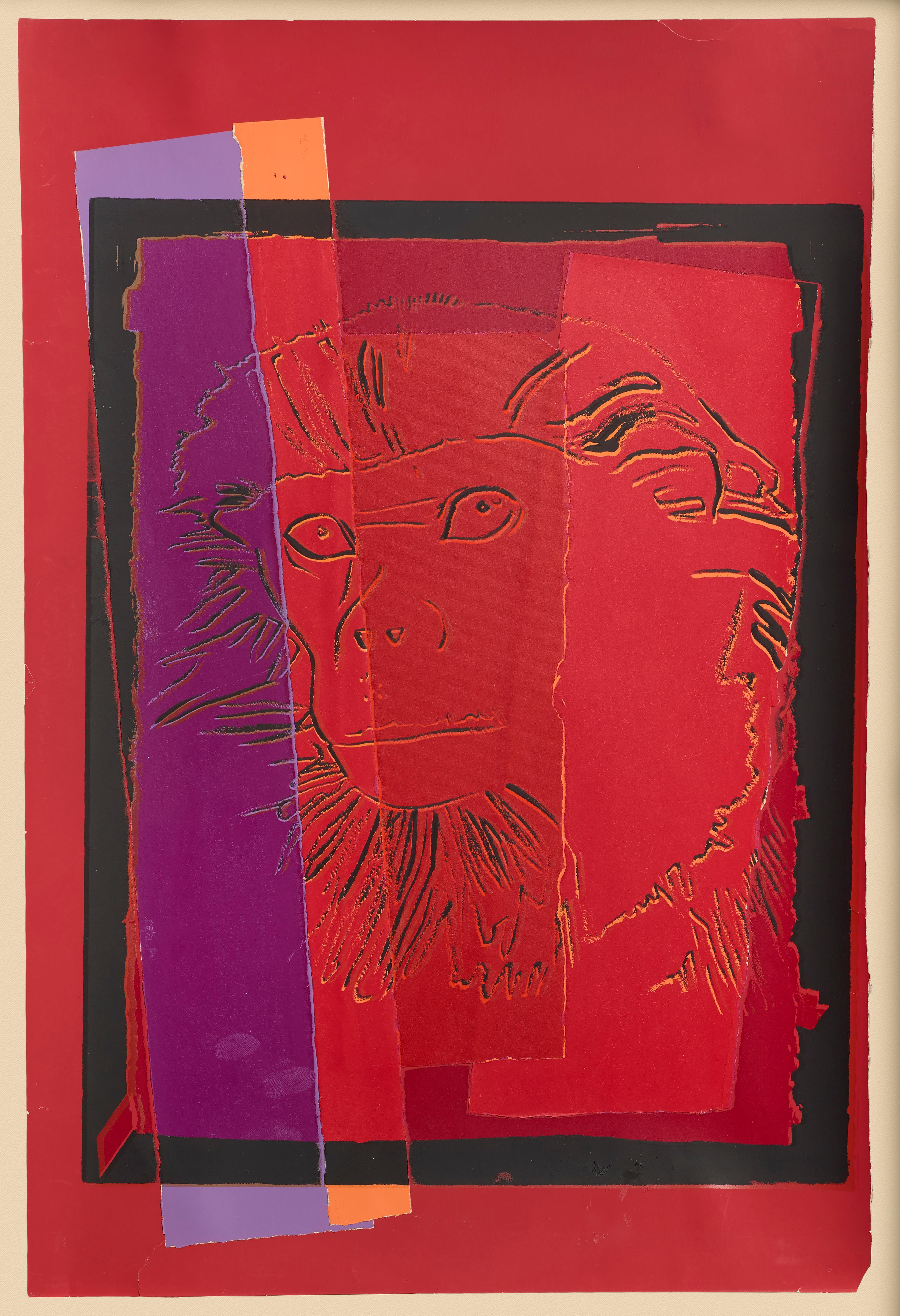 Andy Warhol, Douc Langur From Vanishing Animals, unique collage and silkscreen