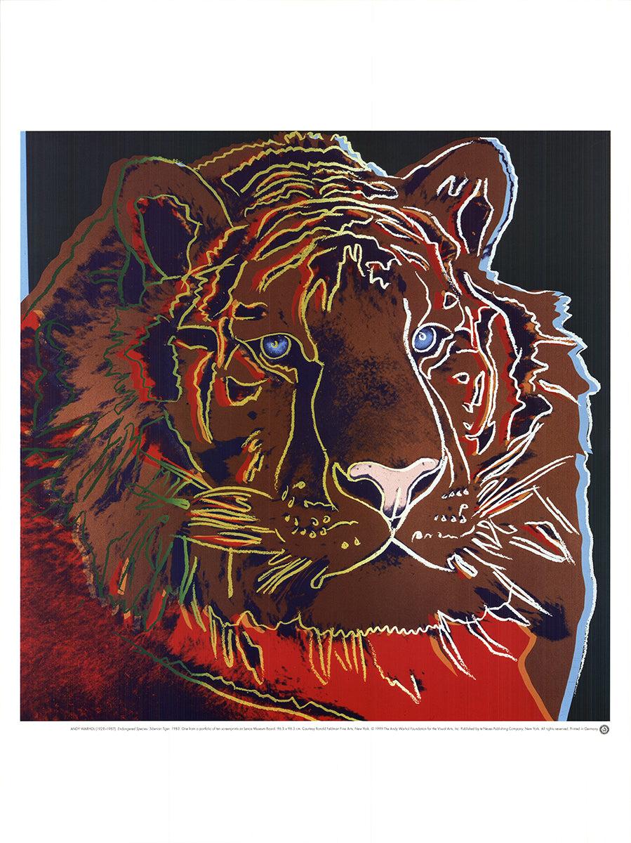 Paper Size: 31.5 x 23.5 inches ( 80.01 x 59.69 cm )
Image Size: 22 x 22 inches ( 55.88 x 55.88 cm )
Framed: No
Condition: A: Mint

Additional Details: Endangered Siberian Tiger by Andy Warhol, printed in 1999, published by Teneues Publishing in