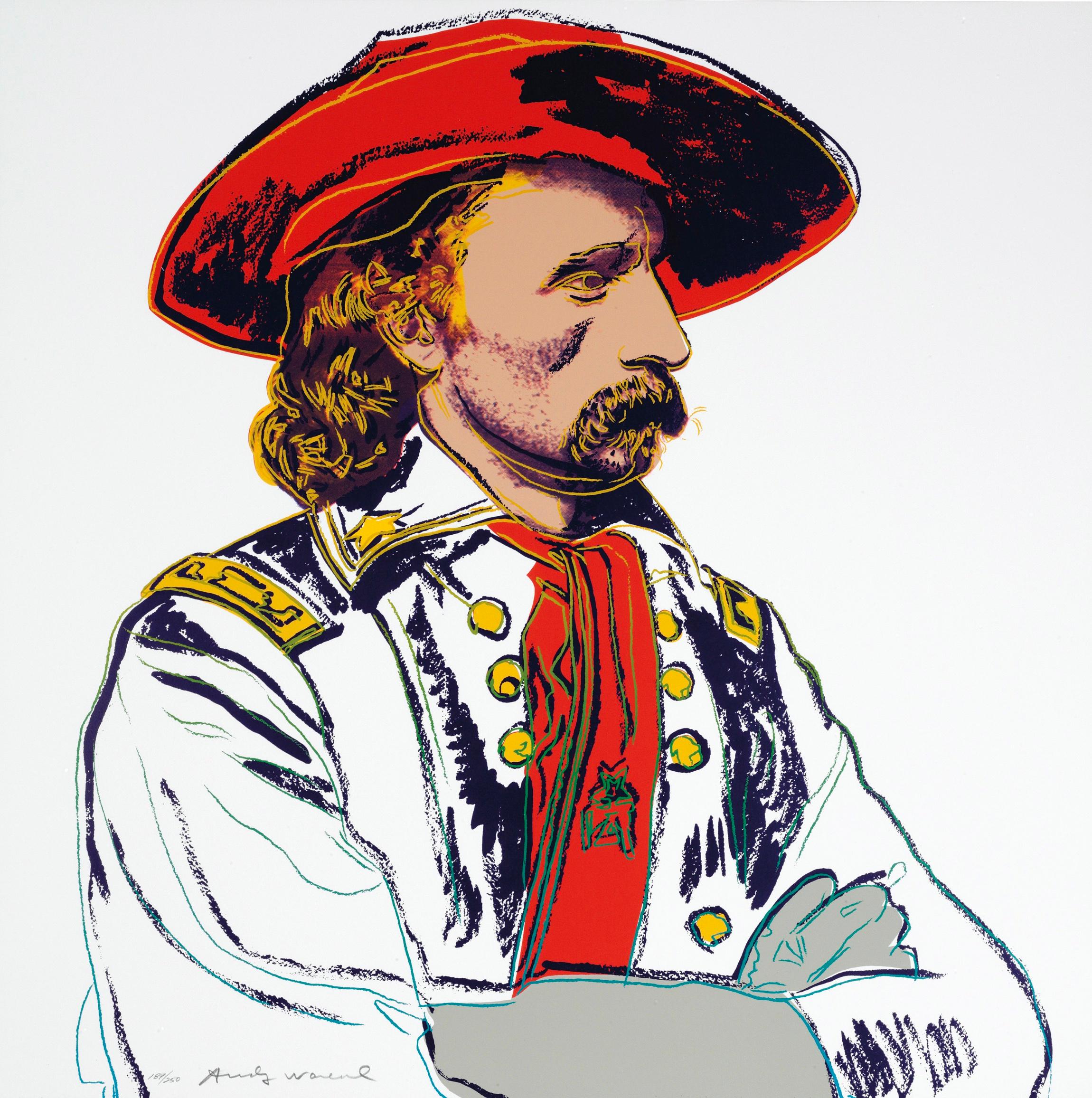 Artist: Andy Warhol
Medium: Original screenprint on Lenox Museum Board
Title: General Custer
Portfolio: Cowboys and Indians
Year: 1986
Edition: AP 5/50
Signed: Hand signed in pencil
Reference: Feldman II.379
Sheet Size: 36" x 36"
Frame Size: 36 3/4"