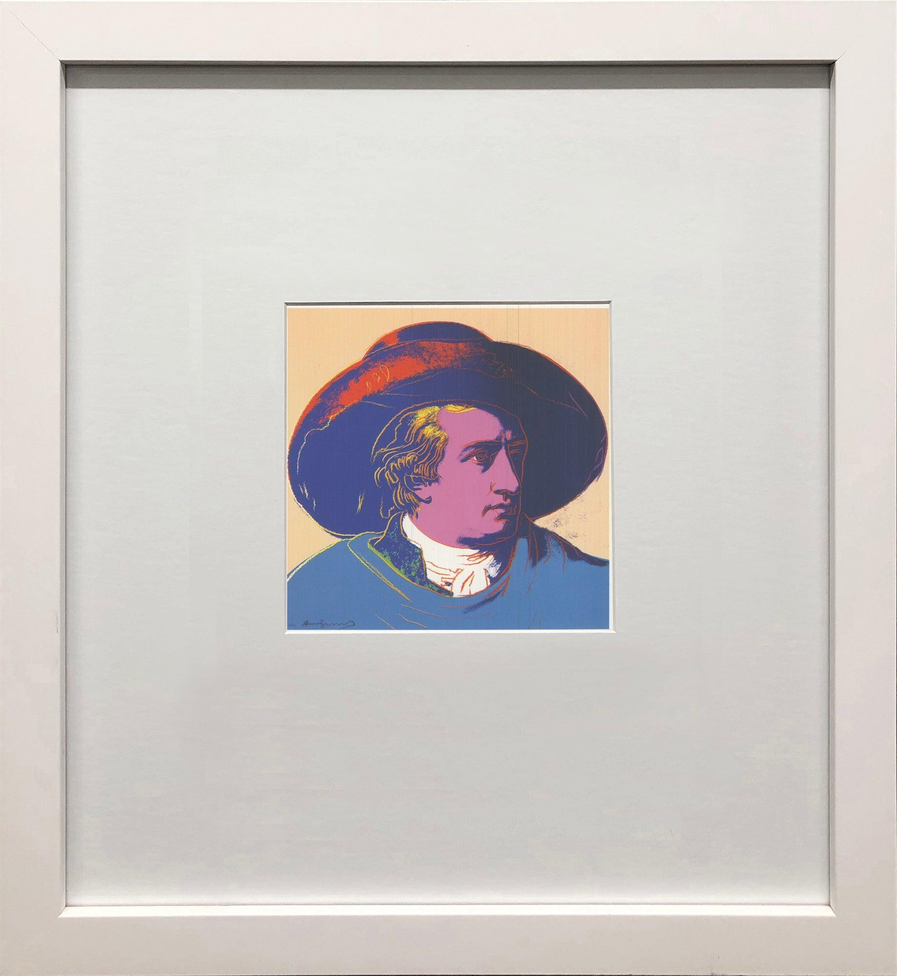 Postcard published by te Neues Publishing Company, New York. printed in Germany. Presented in a white wood frame with a 1-inch front profile and a 3/4-inch side profile, the artwork is mounted behind a 4-inch mat, creating a refined, gallery-style