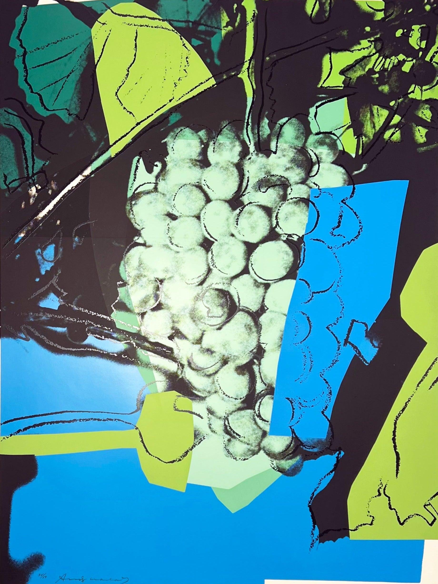 Artiste : Andy Warhol
Titre : Raisins
Portefeuille : Raisins
Support : Sérigraphie sur papier bristol Strathmore
Date : 1979
Edition : 34/50
Taille du drap : 40" x 30"
Signature : Signé à la main au feutre
Référence : Feldman II.193